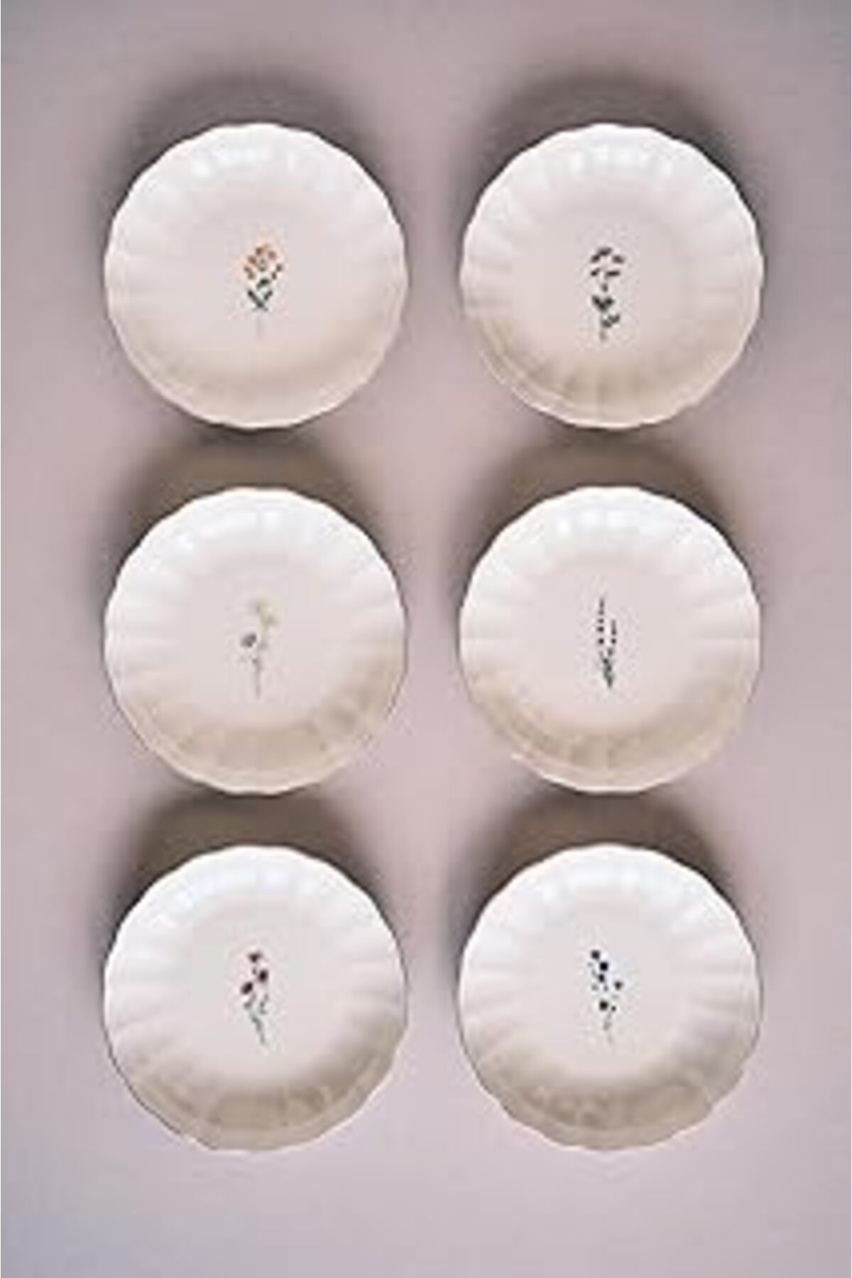 Mu Art Ahşap Porselen Tiny Miny 6 Parça 20 Cm Çukur Yemek Tabağı