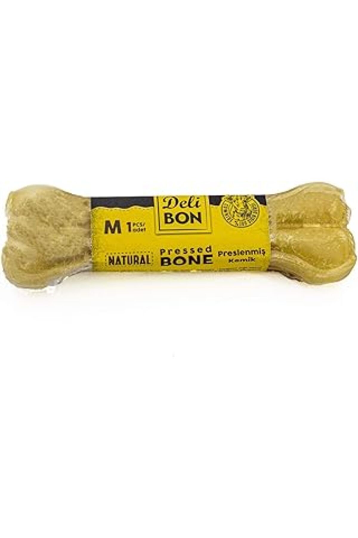Mu Art Ahşap Doggie 7Cm Gerçek Deriden Pres Kemik, 15 Cmx1Pcs., Natural