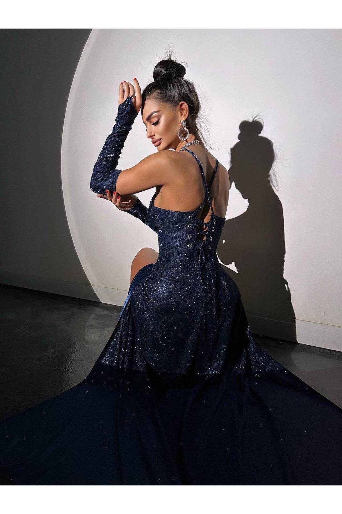 zoezoe  Kadın parıltılı uzun elbise - Görsel 3