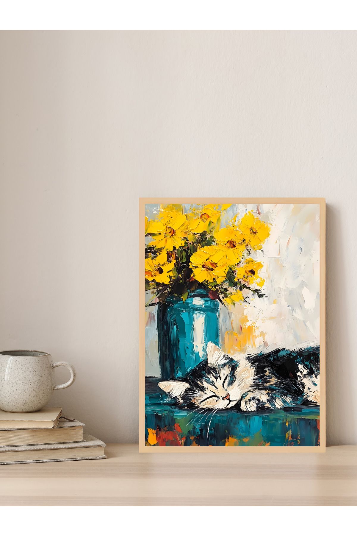 Tuba Decor Tek parça Ahşap Çerçeve Görünümlü MDF Tablo