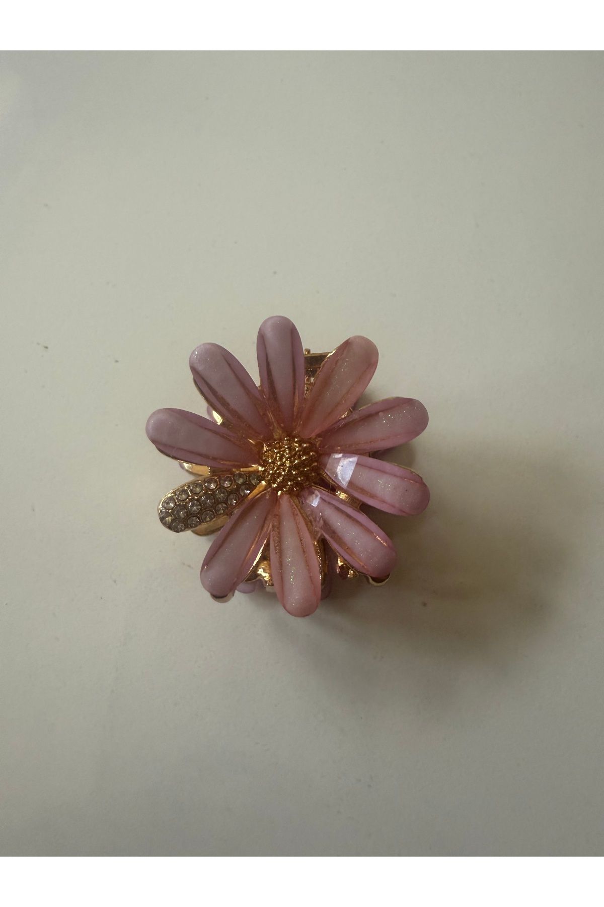 Şirince Pembe taşlı çiçekli mandal toka