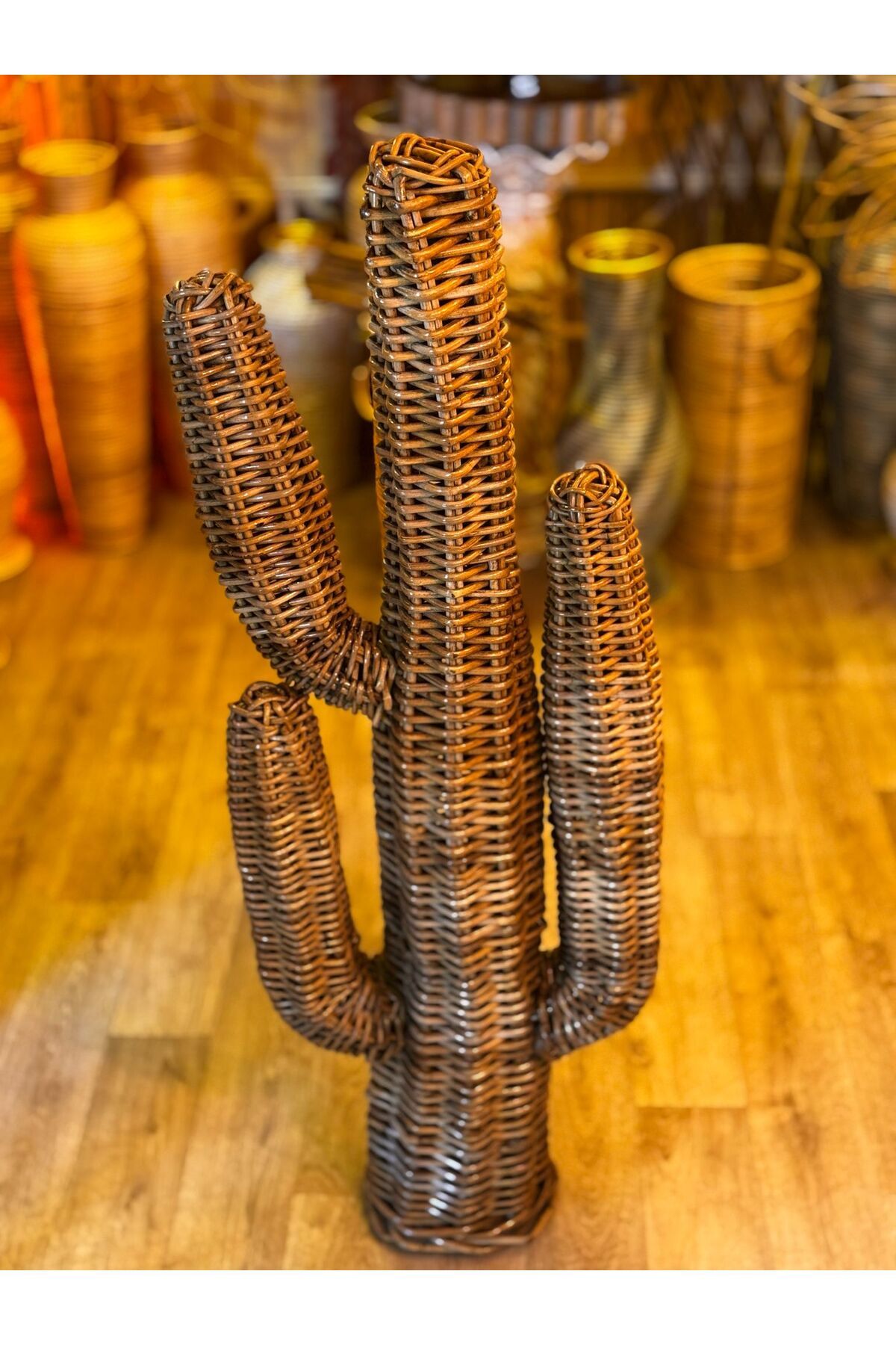 Bambu Bahcem EŞSİZ TASARIM KUBU RATTAN KAKTÜS - EL YAPIMI ENDONEZYA ÜRÜNÜ - İLK GELEN ALIR