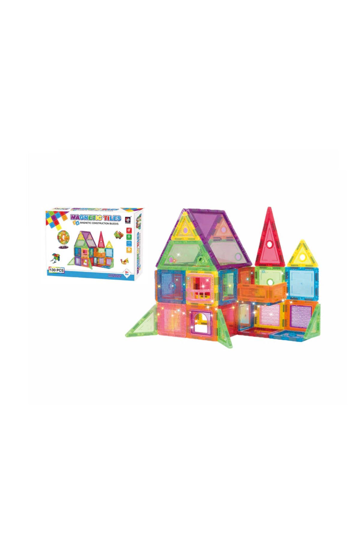İSP-Set de Constructie Magnetic cu 130 Piese, Educativ si Creativ, "LikeSmart MAG 130", Numeroase Posibi 4
