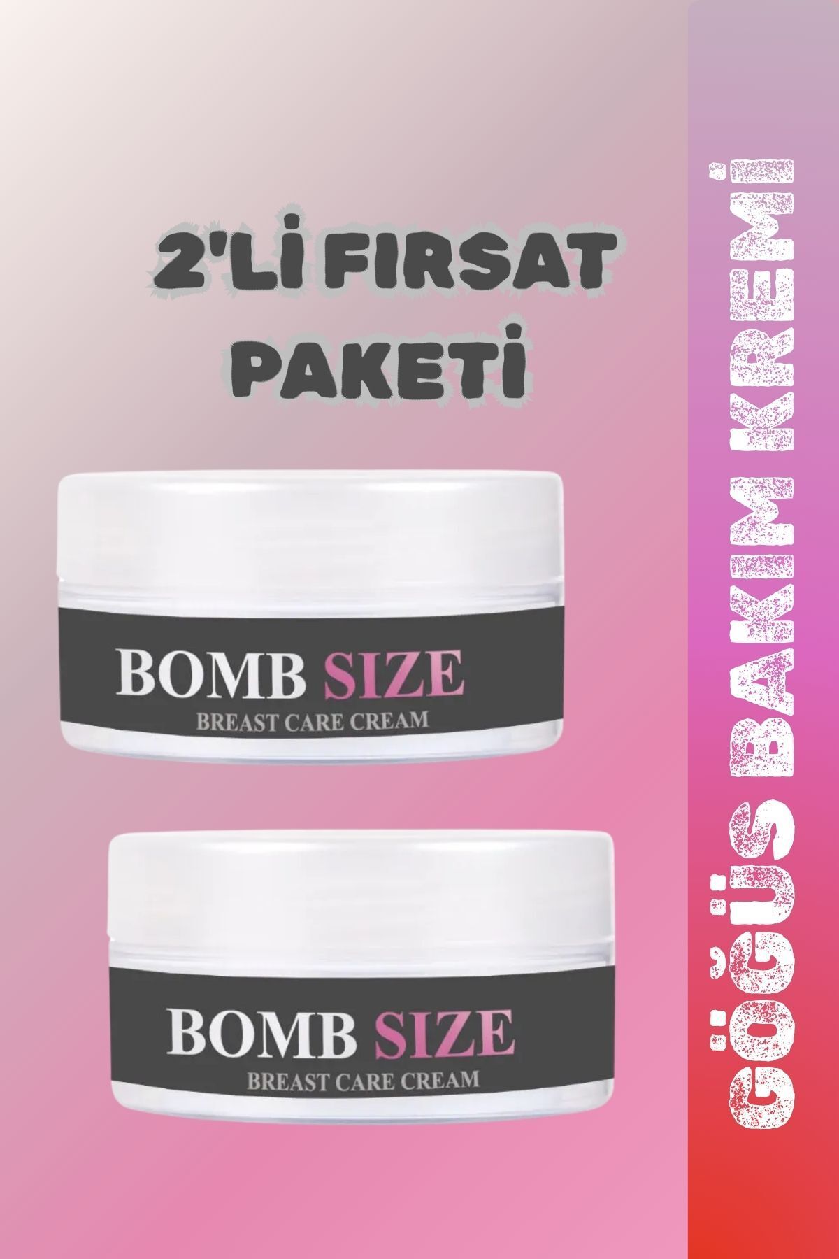 XSECRET Bombsize Göğüs Büy.ütme Sıkıla.ştırıcı Bakım Kremi 50 ML X 2 Adet