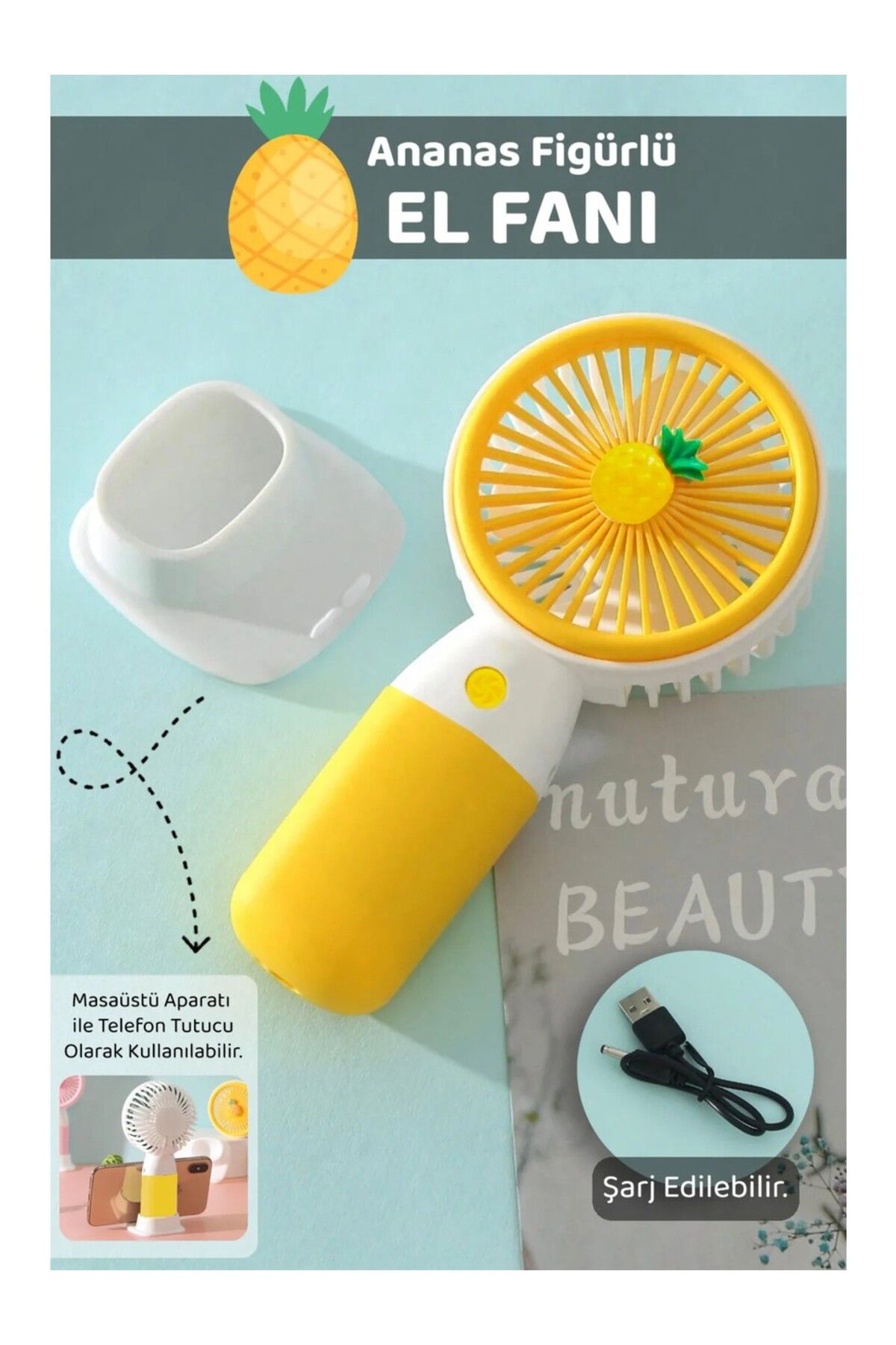 tuva modern Şarjlı Masa ve El Fan Taşınabilir Şarjlı Edilebilir Mini Fan