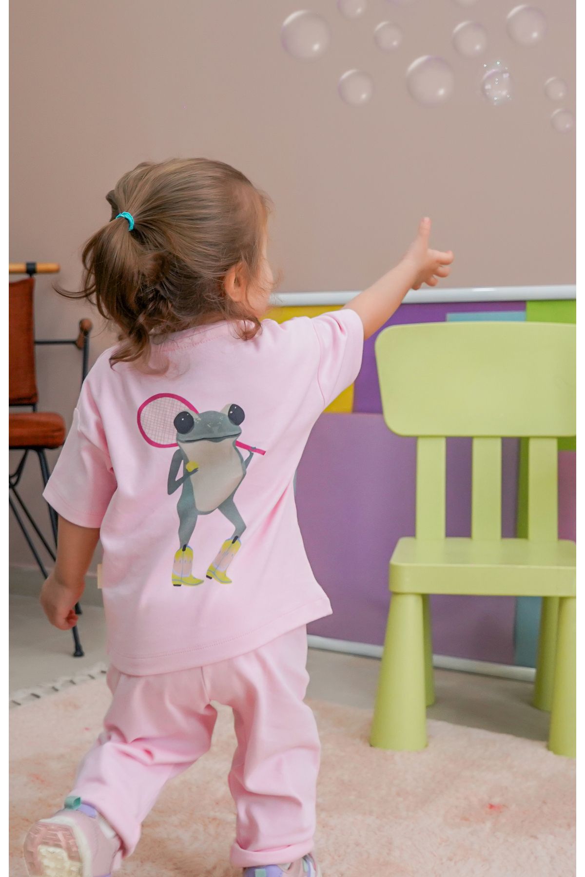 Pinklime Jr. Bebek ve Çocuk Alt Üst Pamuk İnterlok Takım-Let's Animal