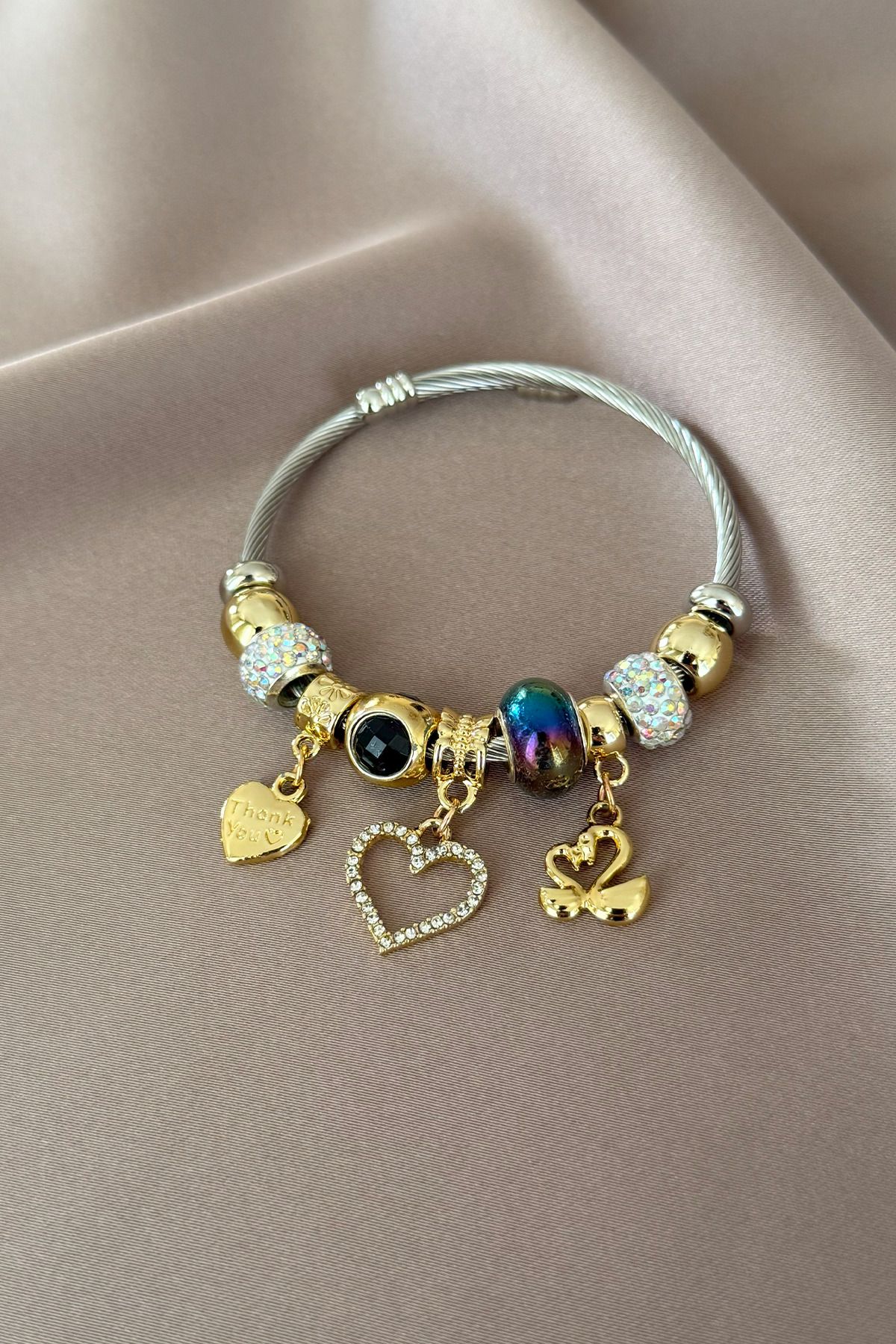 laria jewelry 2'li Kuğu Charm Bileklik