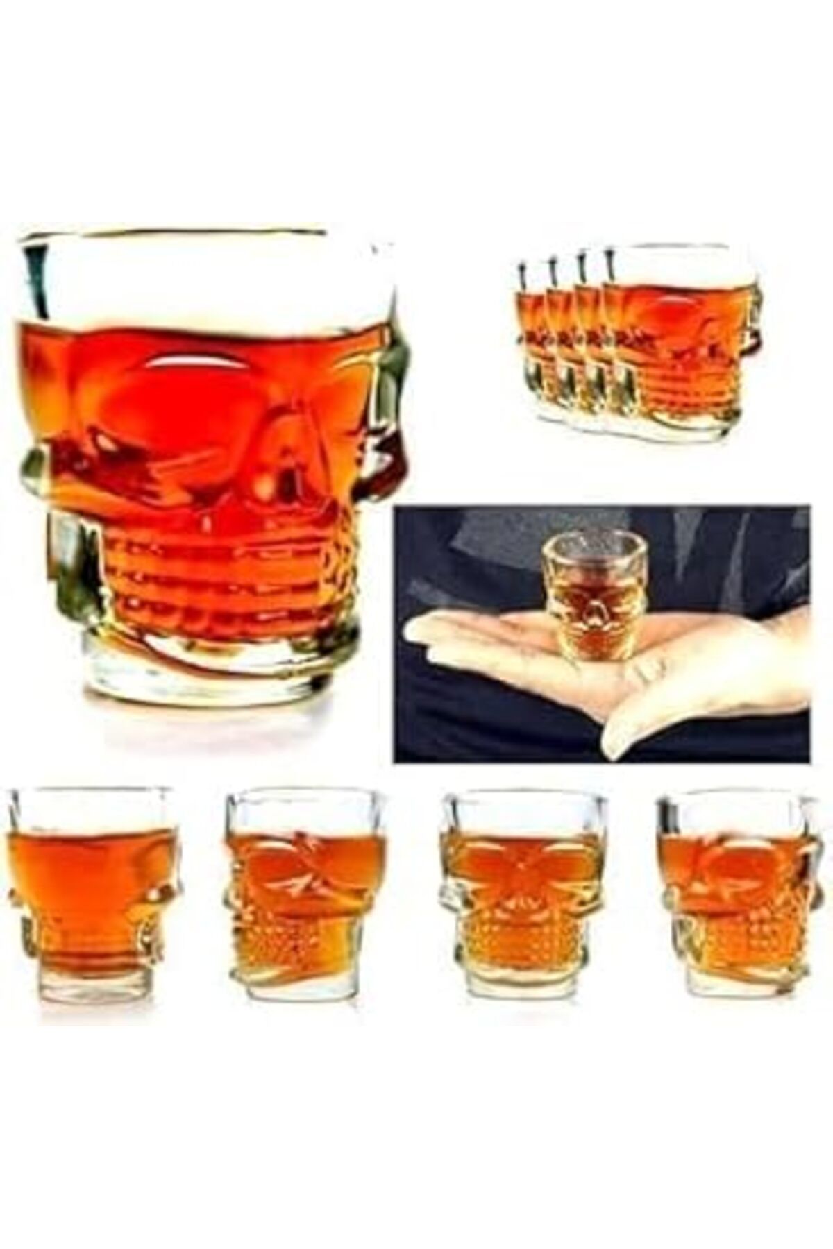 ASİTAN Senon Crystal Head Kuru Kafa 4’Lü Shot Bardak Seti