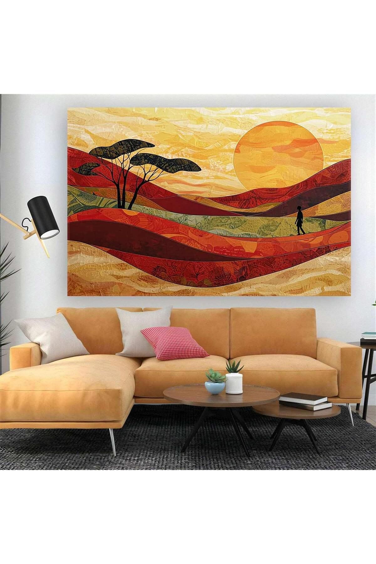 Ritmo Canvas Gün Batımında Tarım Arazileri Kanvas Tablo
