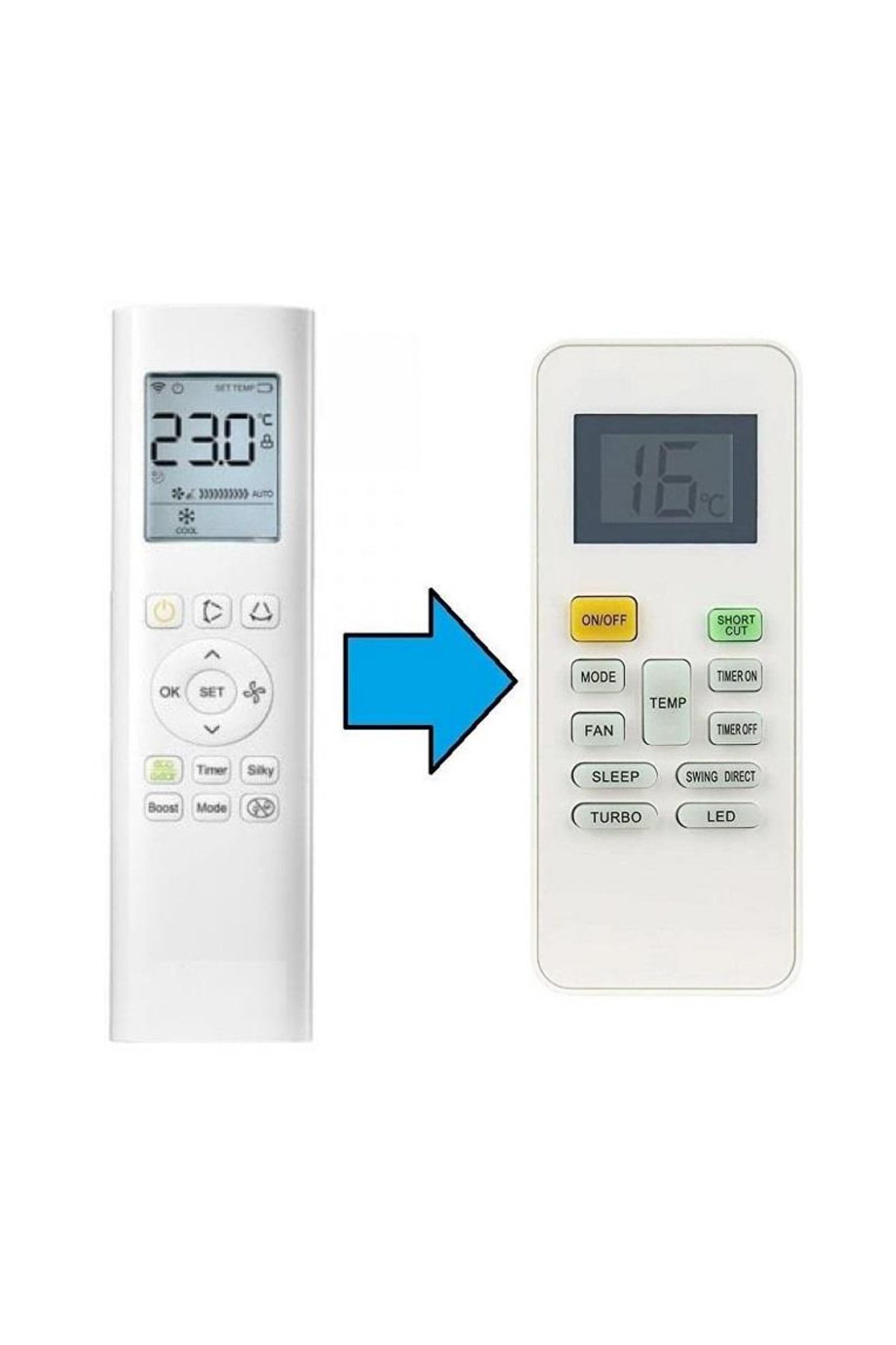 Midea İnverter Klima Kumandası-Resimde Sağdaki Gönderilir