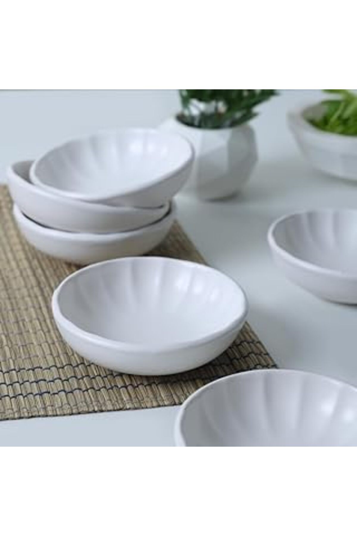 ASİTAN Keramika Mat Beyaz Sirius Çerezlik/Sosluk 12 Cm 6 Adet 022
