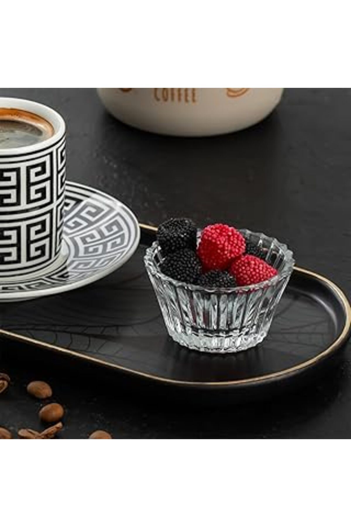 ASİTAN Porsima Sadaf 6'Lı Kahve Yanı Lokumluk Sunumluk Cam Kase Seti Mini İkramlık Şekerlik, Reçellik, Sos