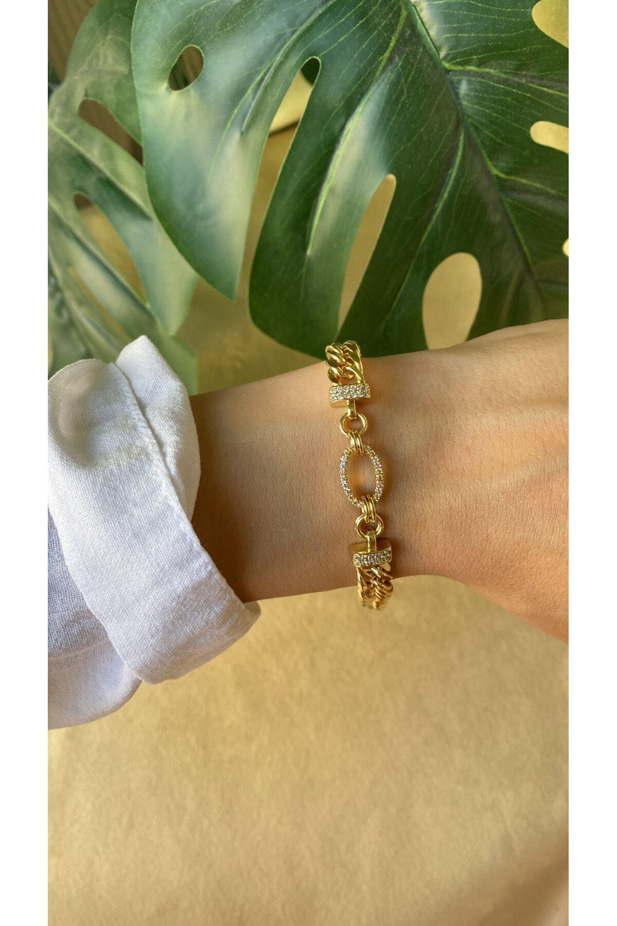 XUPING JEWELRY Orijinal Xuping Bileklik,14K Altın Kaplama, Kararmaz, Mücevher İşçiliğinde, Denize-Havuza Dayanıklı