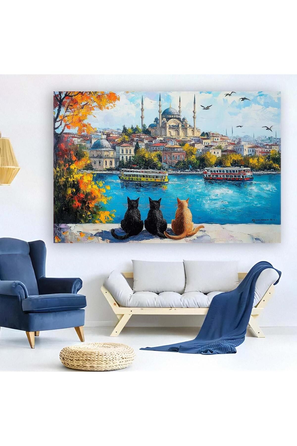 Ritmo Canvas İstanbul Ve Kediler Kanvas Tablo