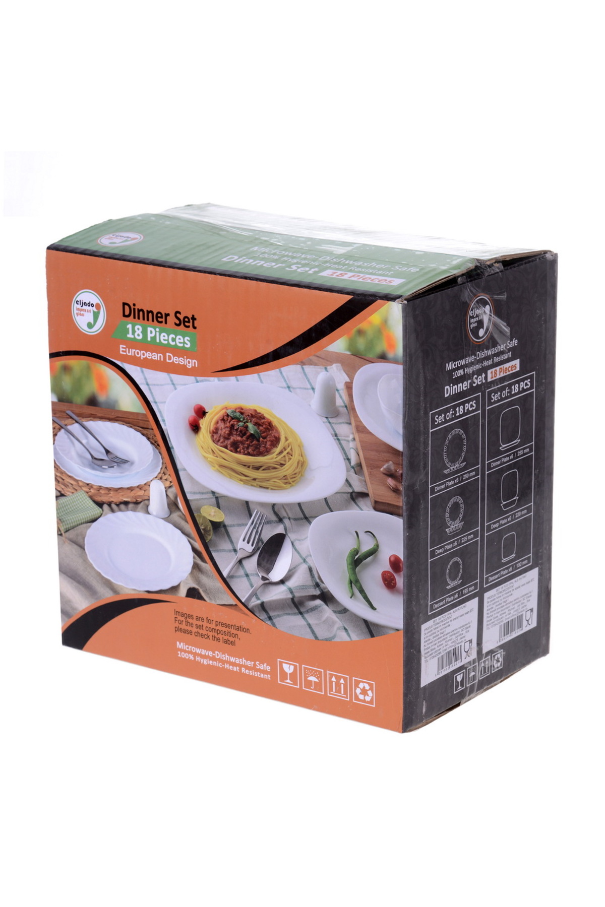 Eljado Servírovací stůl Eljado, opálový alb rotund, 18 kusů