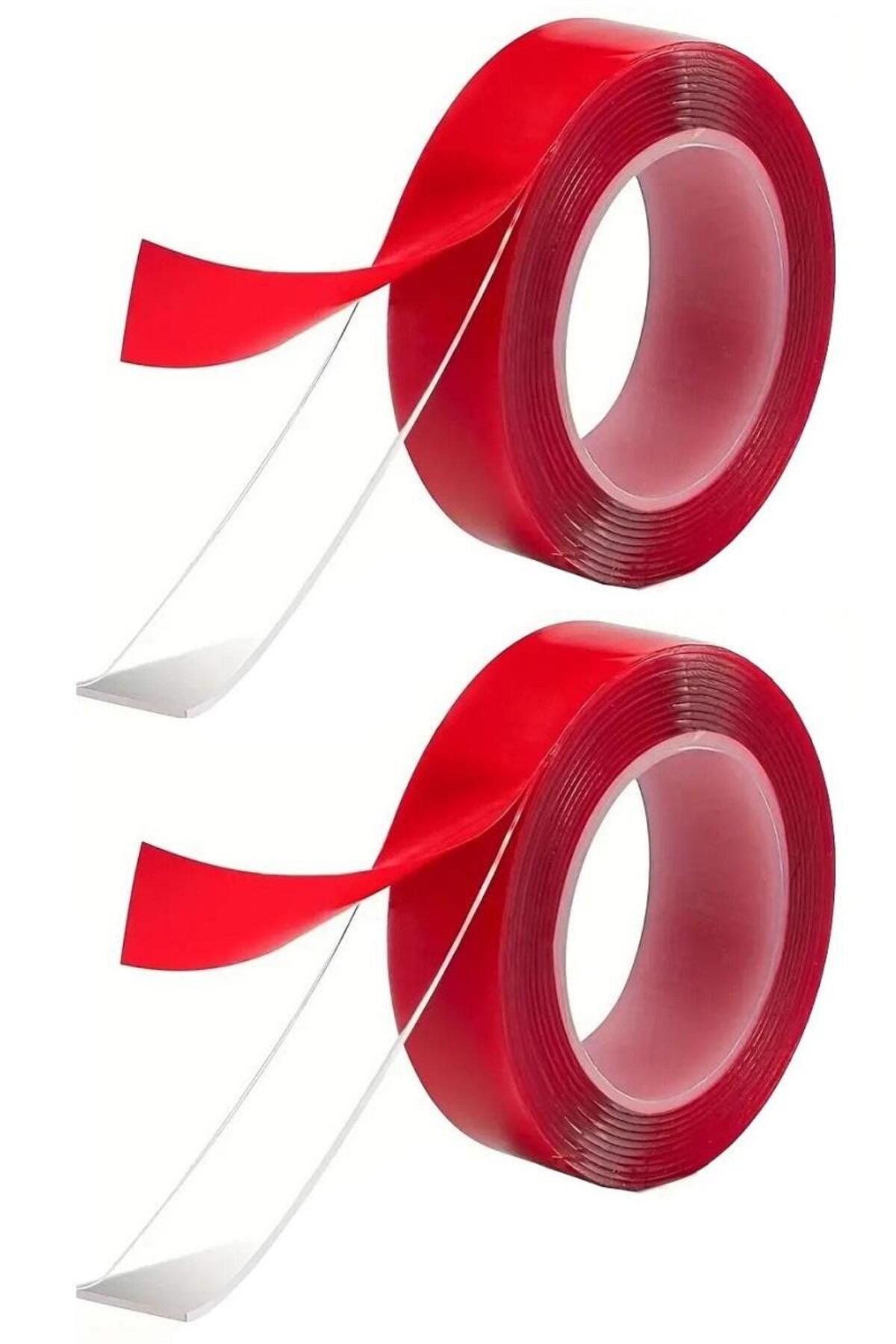 jetfast 2 Adet 2 Metre 18 Mm Çift Taraflı Şeffaf Silikon Bant Güçlü Yapıştırıcı Montaj Bandı Toplam 4 Metre