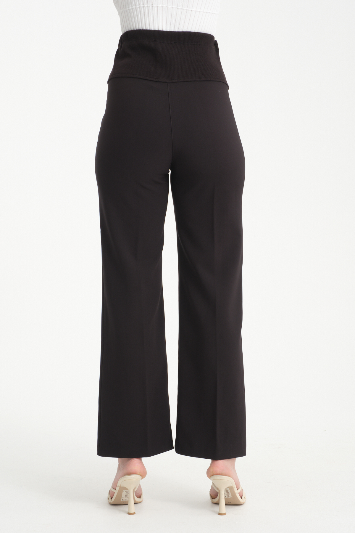 KATLİN MATERNİTY WEAR Hamile Geniş Paça Beli Ayarlanabilir Kumaş Pantolon Önü Dikiş Detaylı fotoğrafı 6 (önizleme)