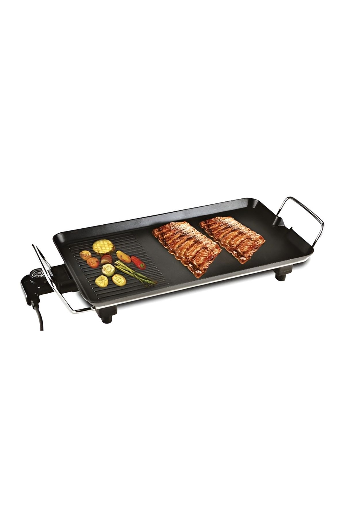 Generic-Electric Grill For Bbq & Roast – Non-stick, Fast Heating, Adjustable Temp, Cool-touch Handles 1