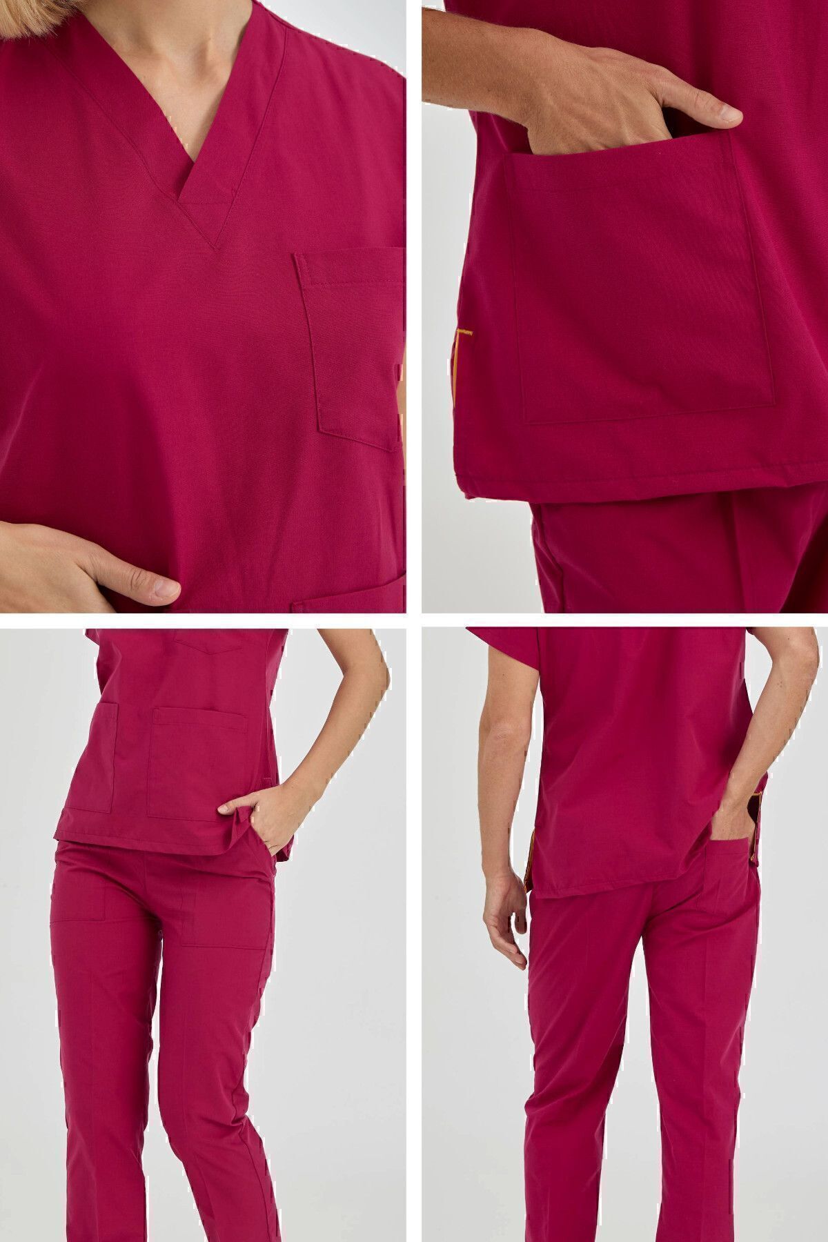 ÇİZGİ MEDİKAL-Dr Greys Terikoton Cherry Doctor Asistentă Tricou Tricou medical Costum chirurgical țesătură subțire (SUB-TOP) 4