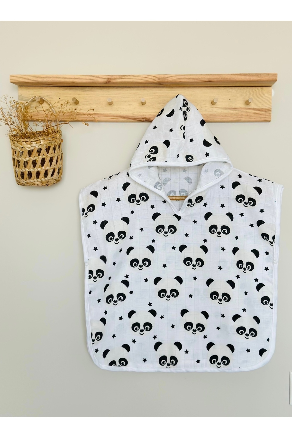 JUNİPERUS Organik %100 Pamuk Müslin Kapşonlu Plaj Çocuk Bebek Panço Bornoz Banyo Havlu 9 Yaşa Kadar fotoğrafı 2 (önizleme)