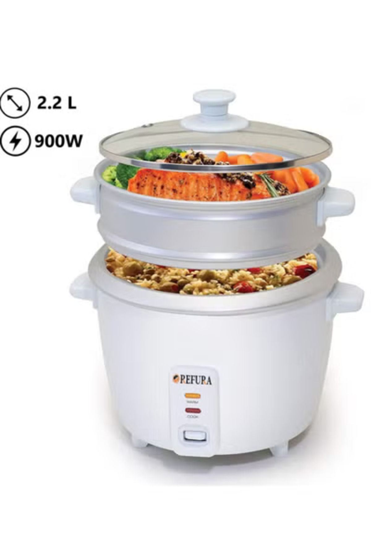 REFURA-2 In 1 Rice Cooker & Steamer 2.2 L Re-621 2
