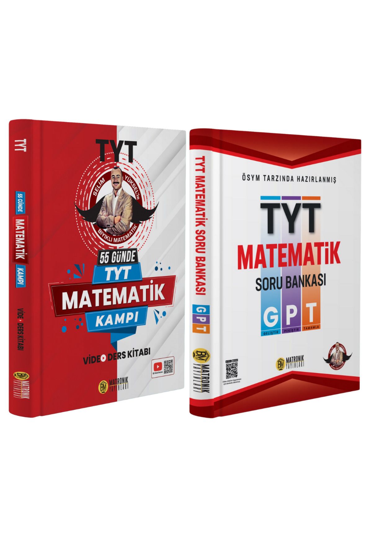 Bıyıklı Matematik 2 li TYT Seti -55 Günde Tyt Matematik Video - GPT TYT Matematik Soru Bankası-Bıyıklı Matematik