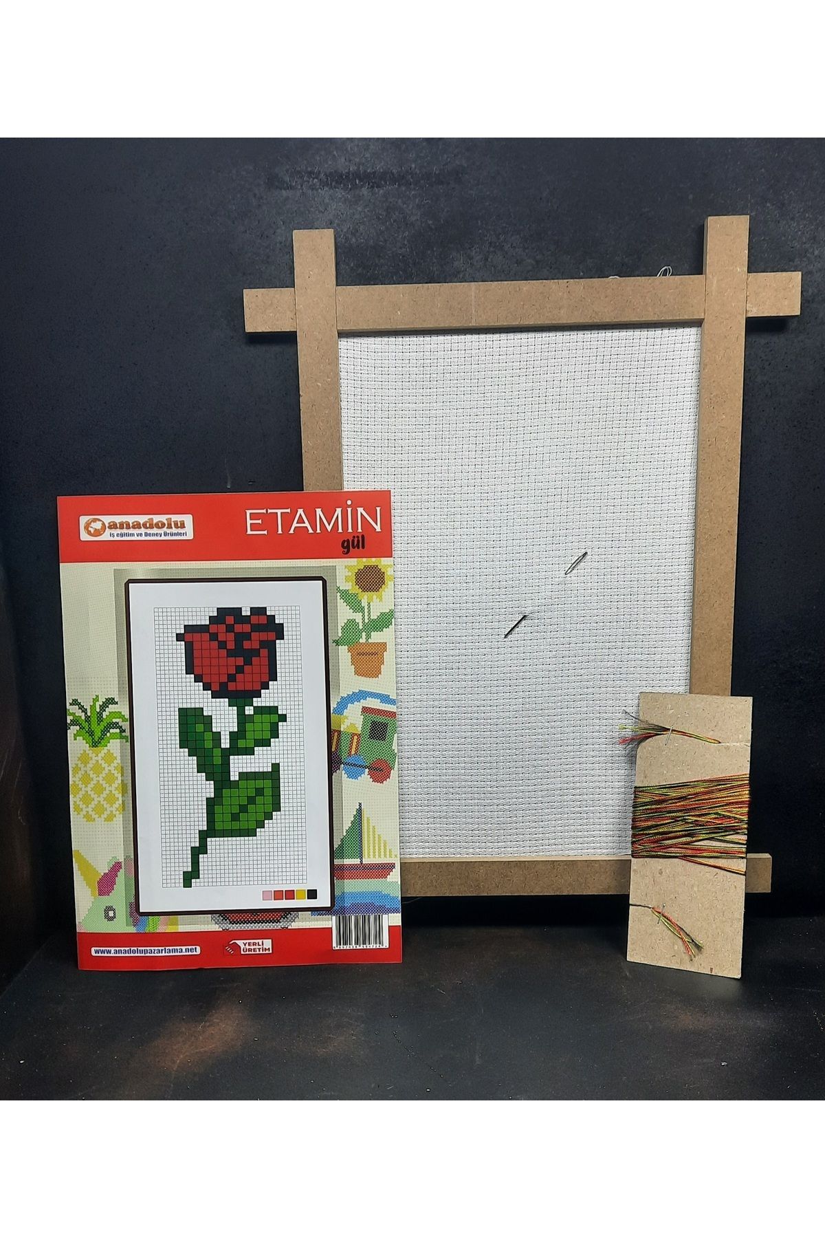 HOBICIX Etamin Seti 23x30 cm, iğne İplik Kaneviçe Seti Okul Hobi Elişi Sanatsal Model 4