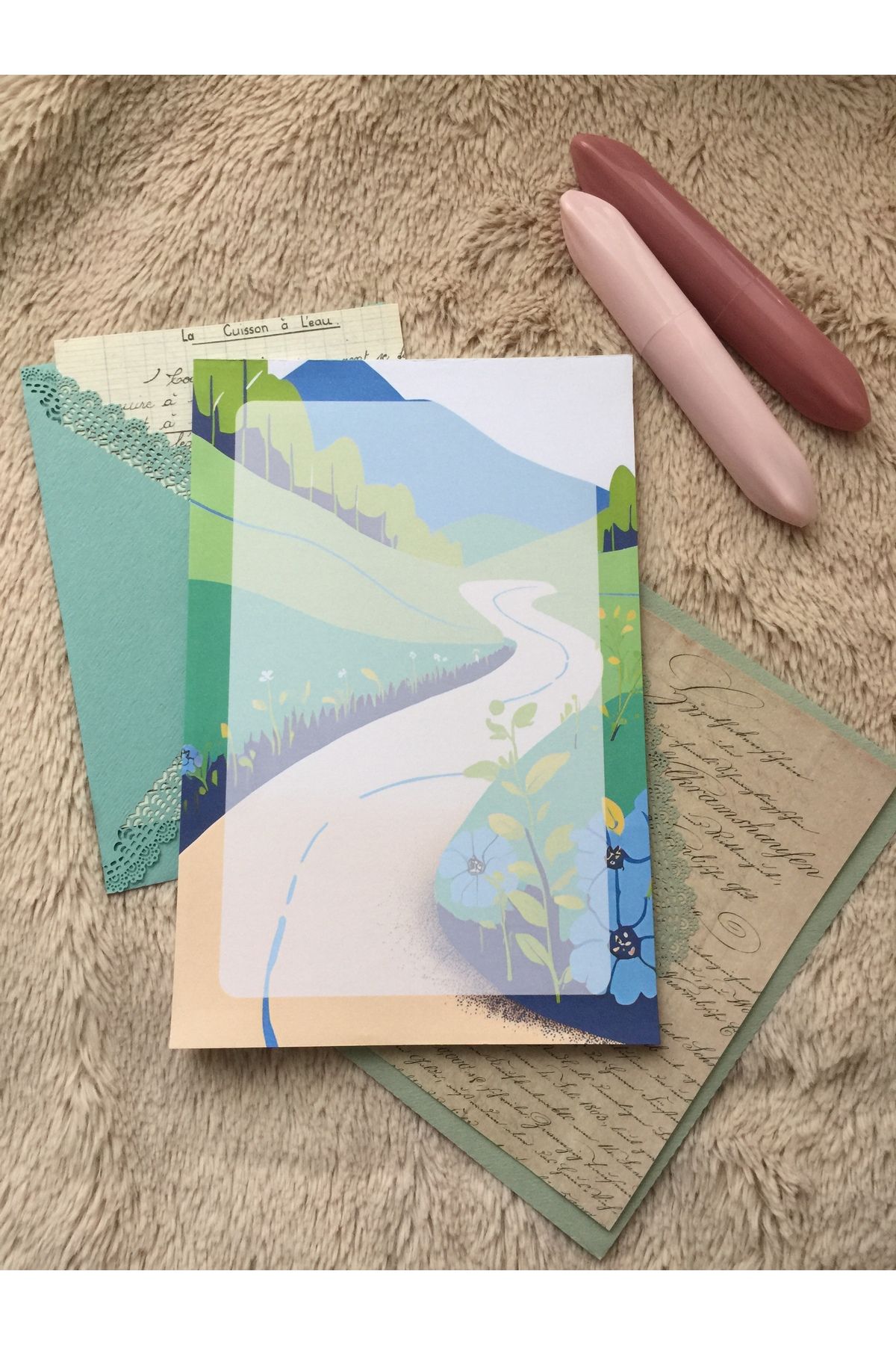 LaCerdaDesign Çiçekli Yollar Notepad,Memopad,Not Defteri
