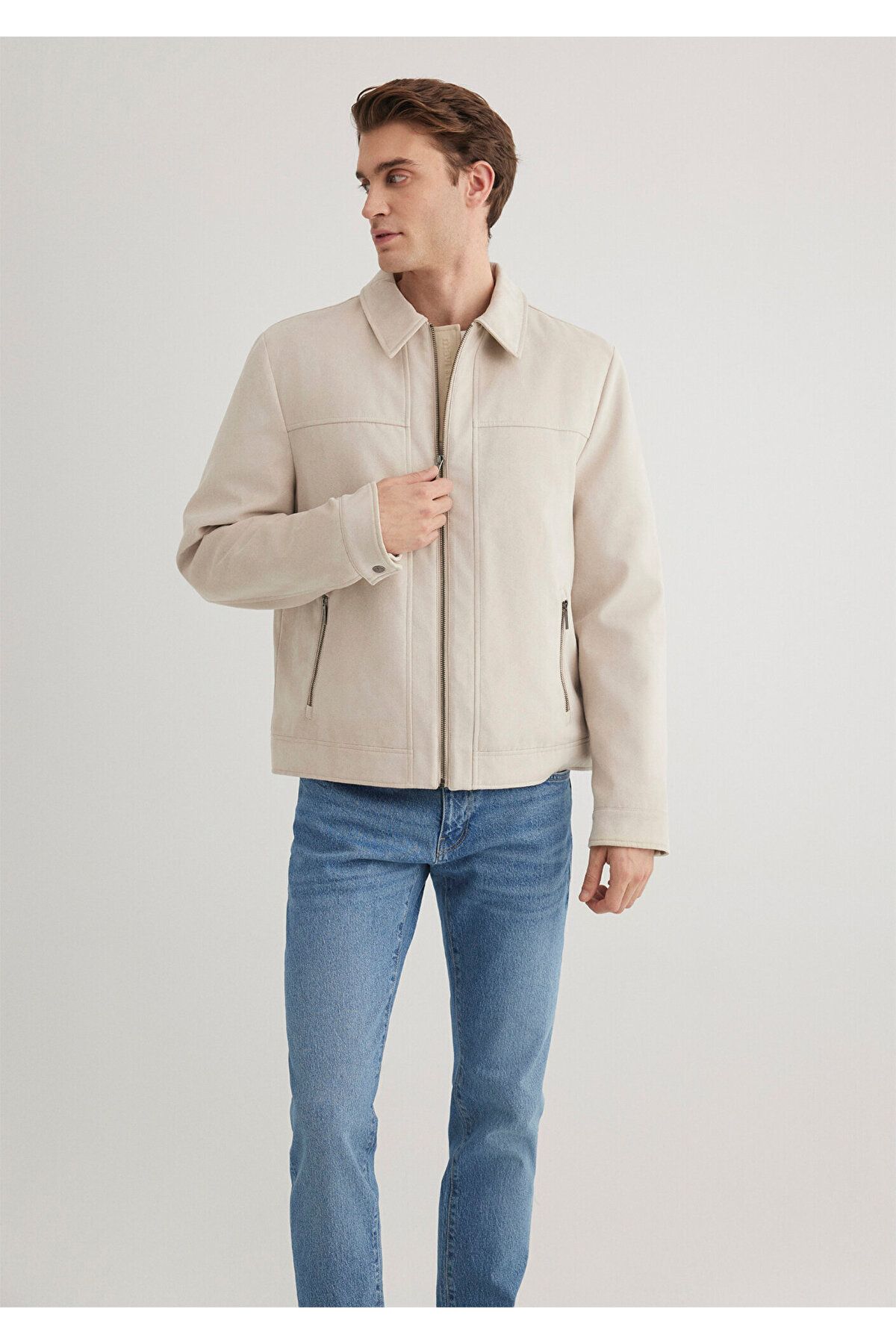 Mavi-Jachetă din piele artificială ecru Regular Fit 0110538 -70004 3