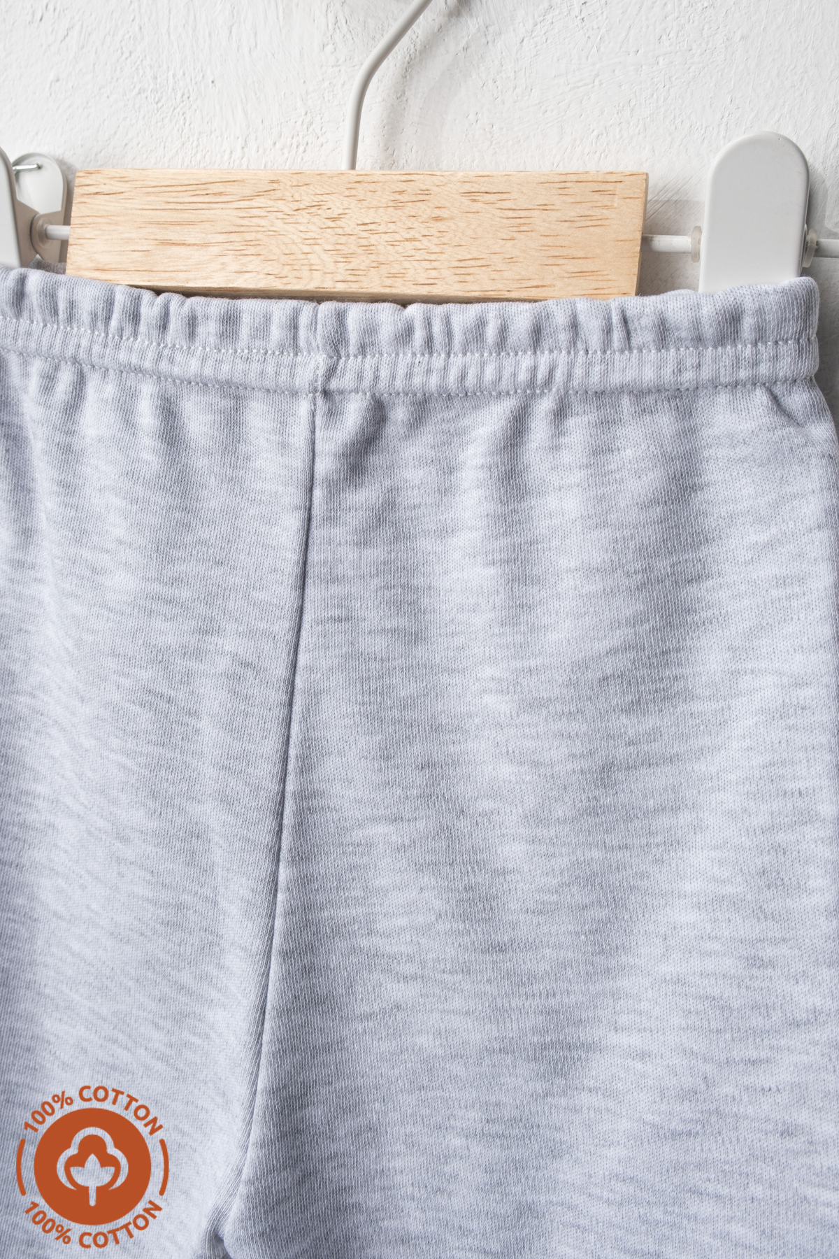 Miniel Unisex Bebek Penye Organik Pamuklu 0-6 Ay Patikli Bebek Pantolon Tek Alt Basic Model fotoğrafı 2 (önizleme)