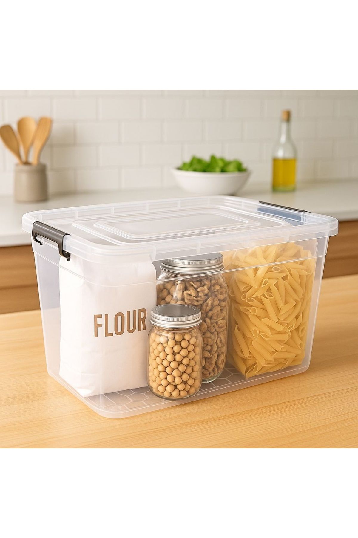 DEEMBRO-2 Pieces 70 Lt Wheeled Storage Box Wheeled Storage Container Large Size Storage Size 41*60*39 8