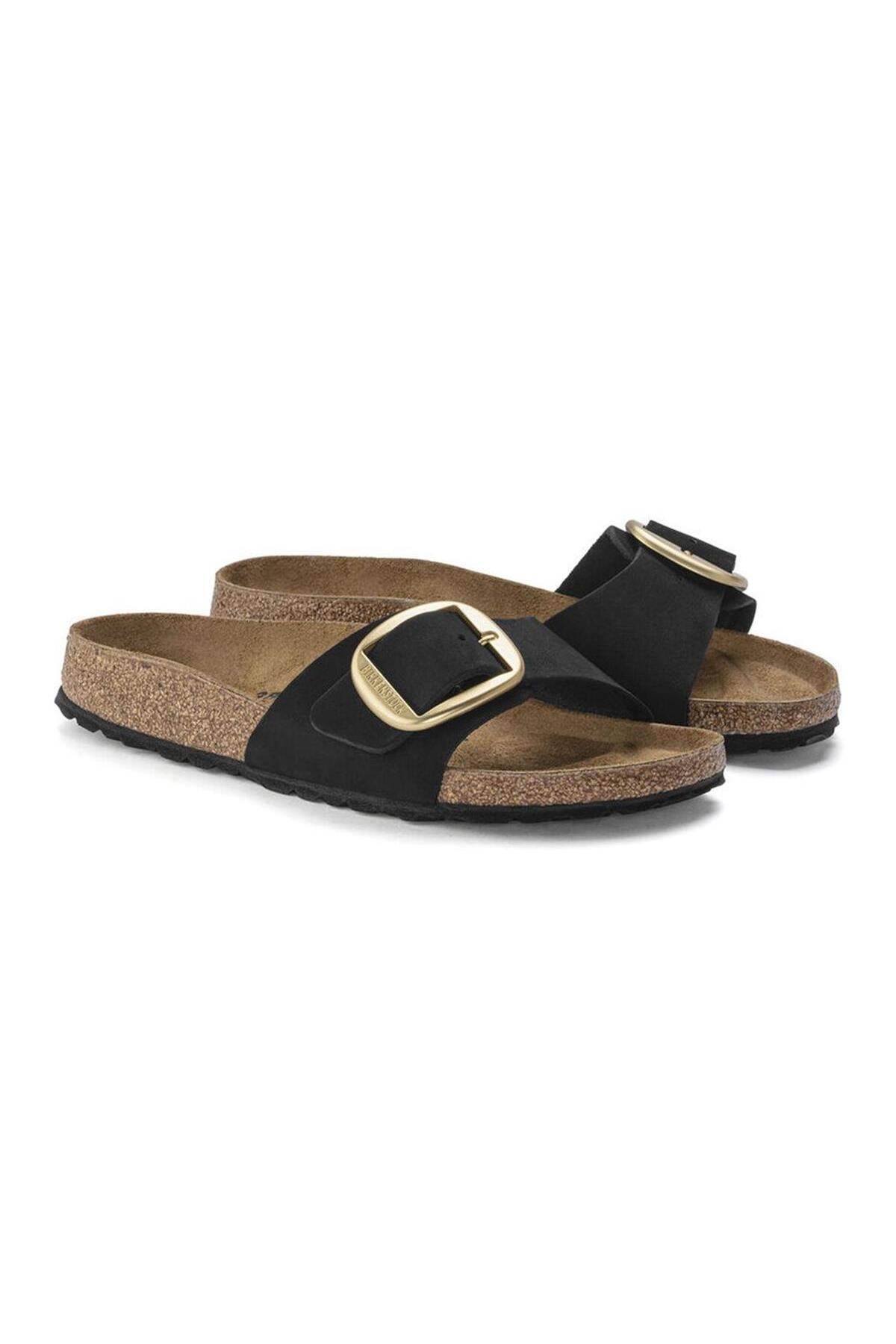 دمپایی زنانه مادرید مدل سگک بزرگ مشکی کد 1023373 بیرکن استاک دمپایی Birkenstock