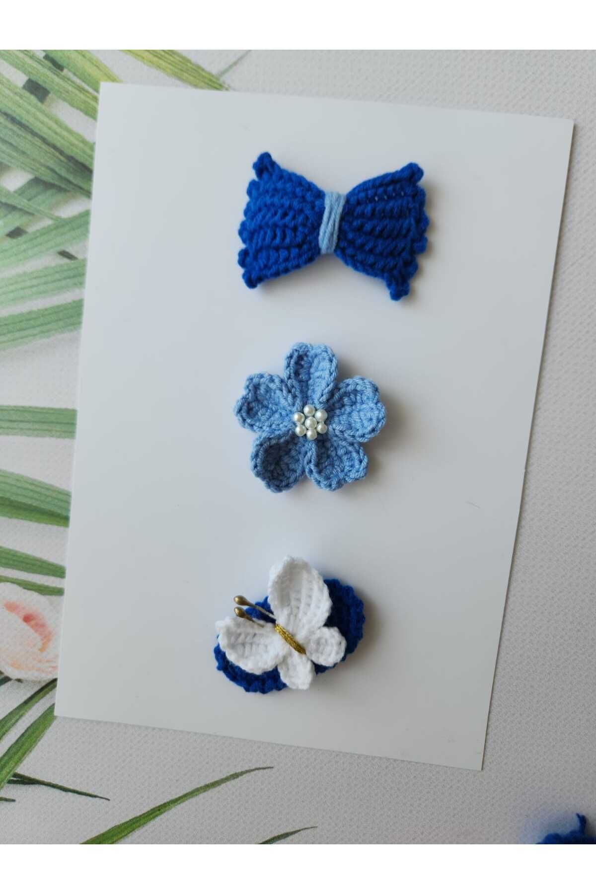 Kadın Girişimciler Atölyesi Bebek Tokası El Emeği Karma 3'lü Klips Saçsız Bebek Tokası Handmade Bebek Hediyelik
