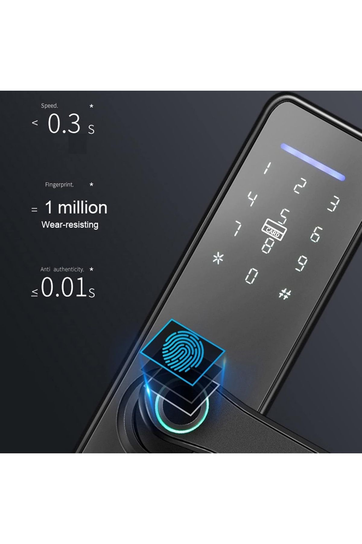 AREB-Smart Lock Wifi Black 85 * 50 – 5 Unlocking Methods, Auto-lock, Anti-theft Security For Home 6