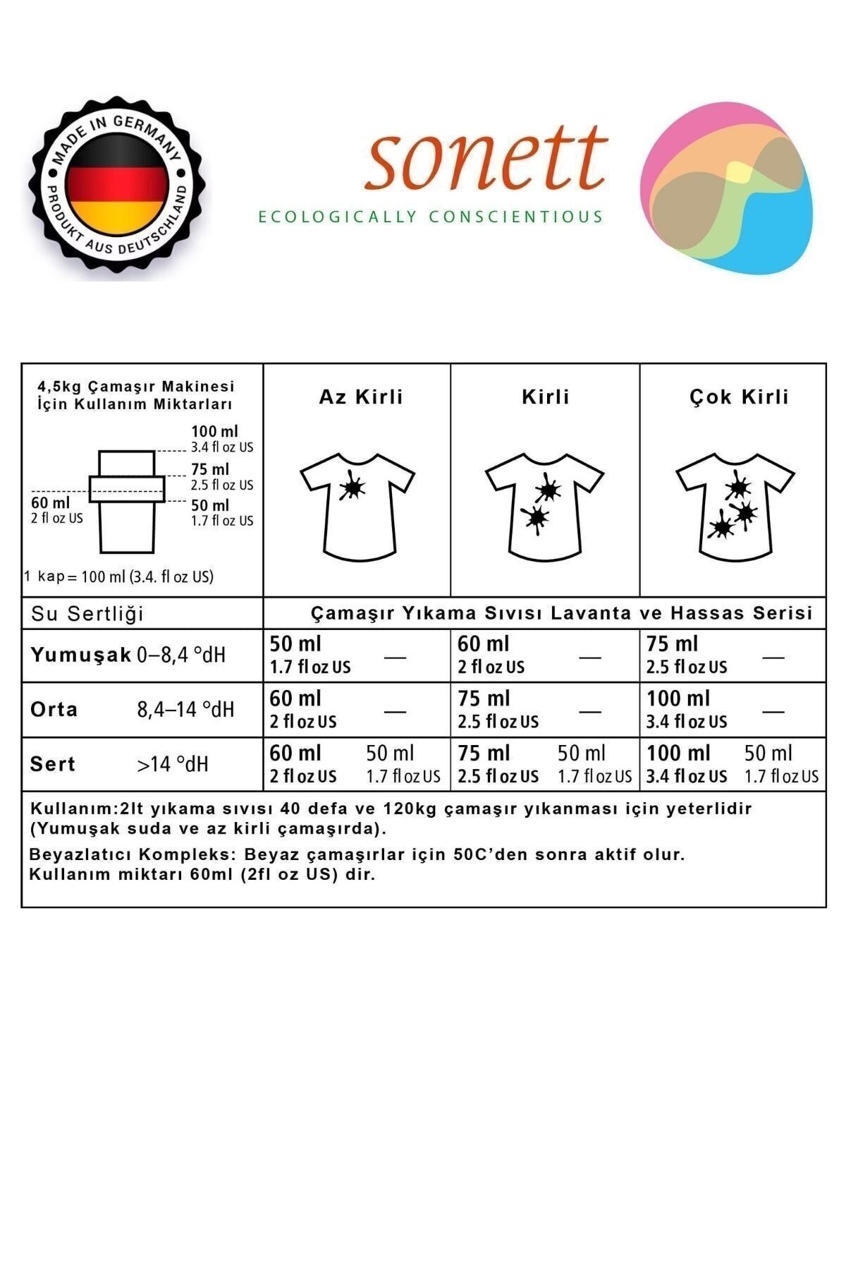 Sonett Bebekler Için Bitkisel 2lt Kokusuz Organik Çamaşır Yıkama Deterjanı fotoğrafı 4 (önizleme)