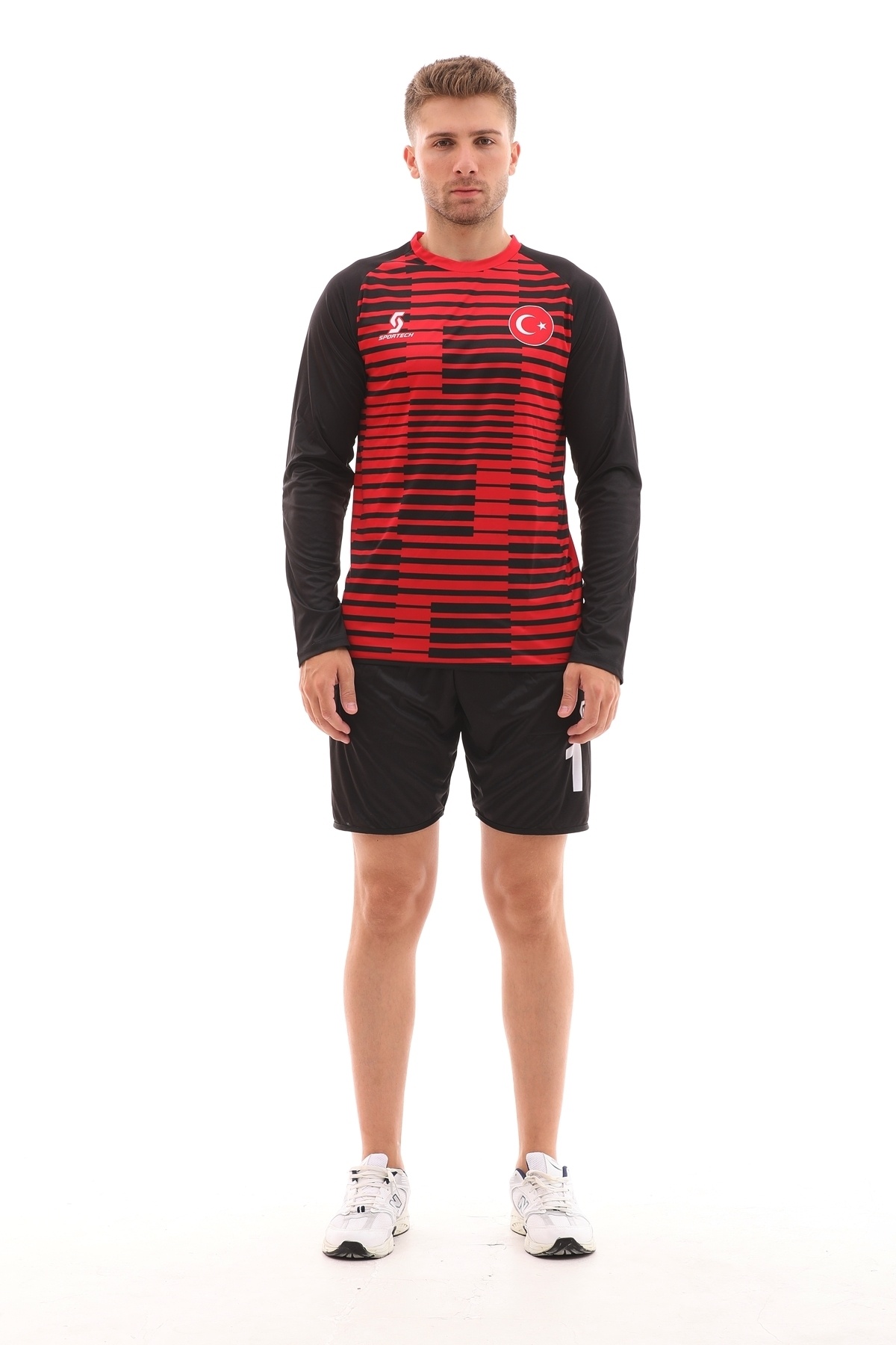 SPORTECH Kaleci Forma Takımı, Sünger Destekli, Kırmızı-siyah K0142