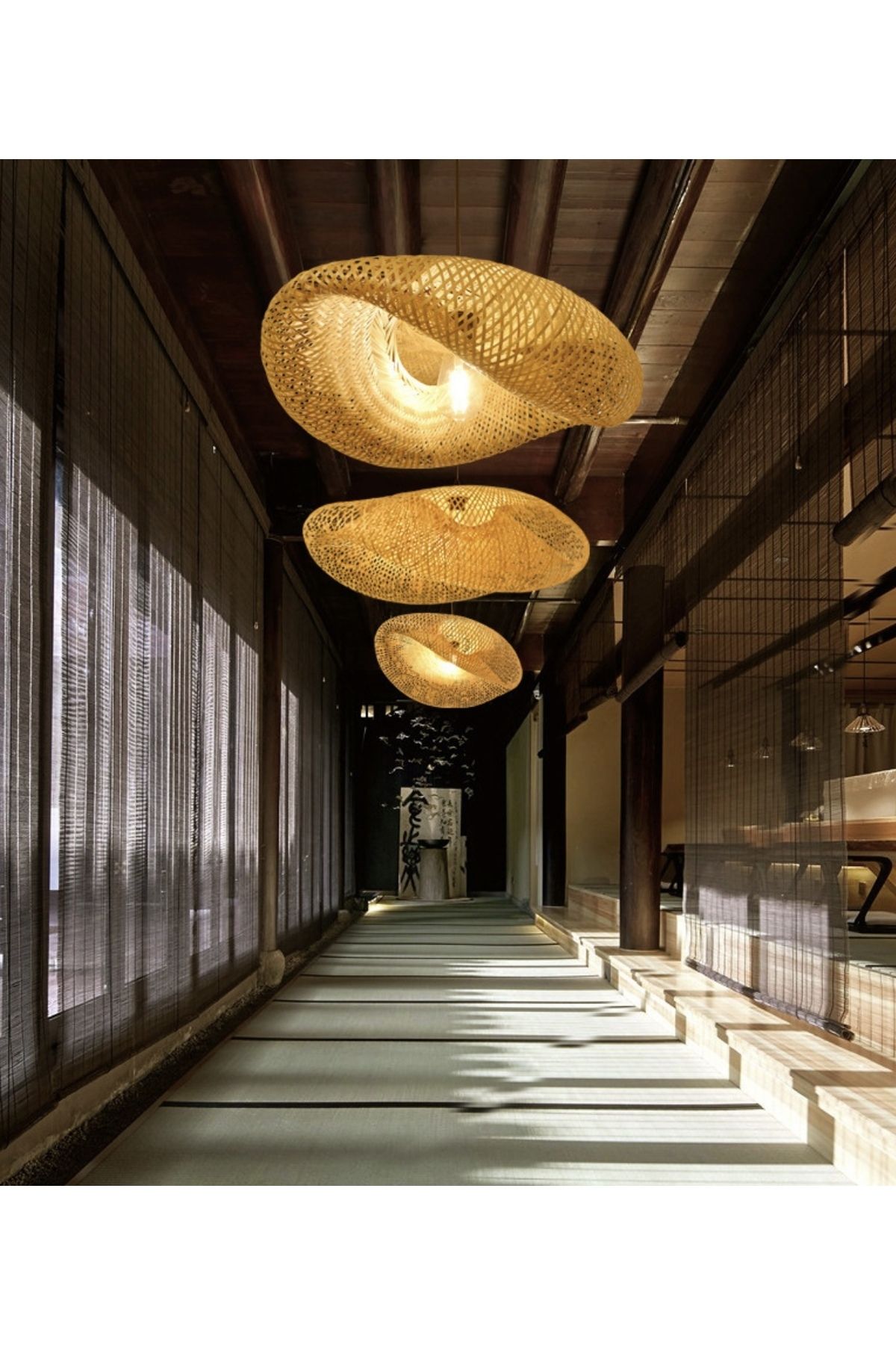 Fico Home-Design Bamboo Chandelier Wicker Chandelier Modern Nordic 1st Class Quality 400mm Diameter Add Freshness 5