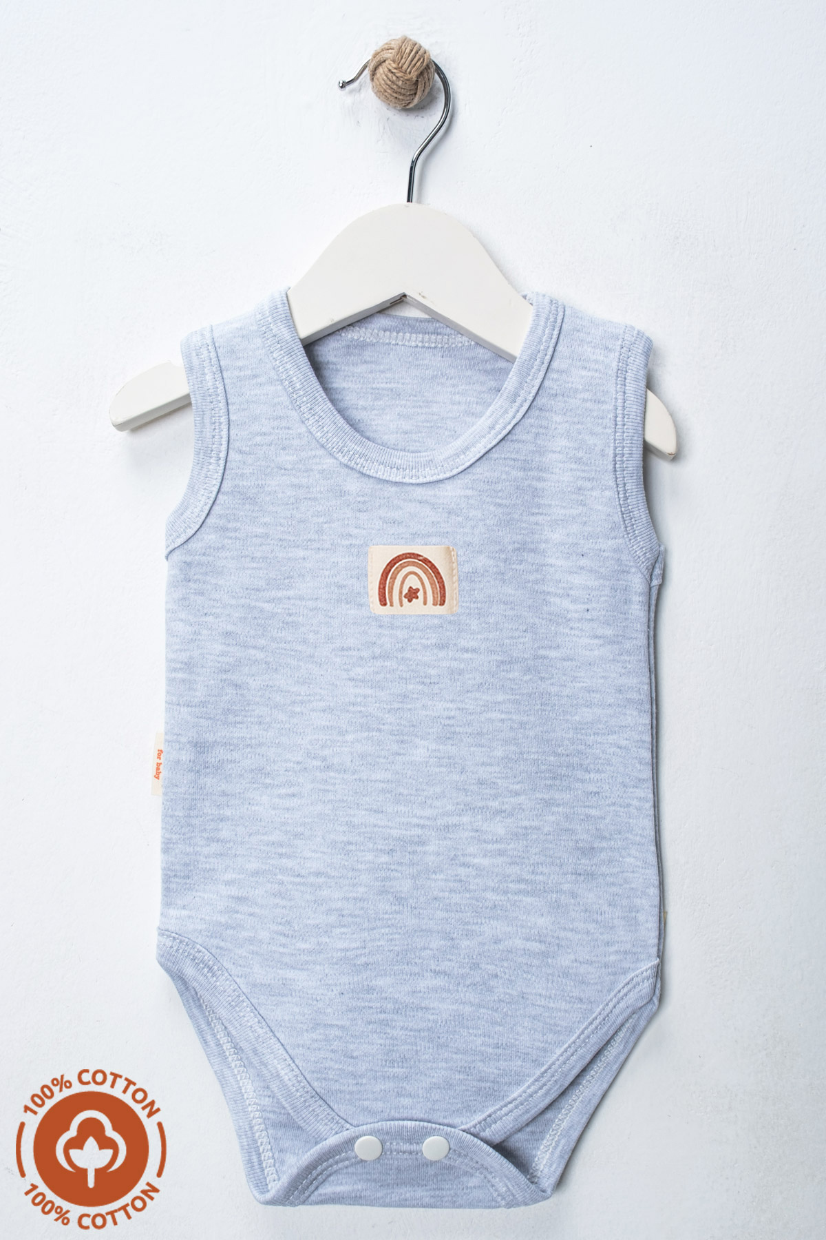 miniel organic Unisex Bebek %100 Organik Pamuklu Etiketli 3-6-9-12 Ay 6Lı Kolsuz Atlet Bebek Body Zıbın Set fotoğrafı 3 (önizleme)