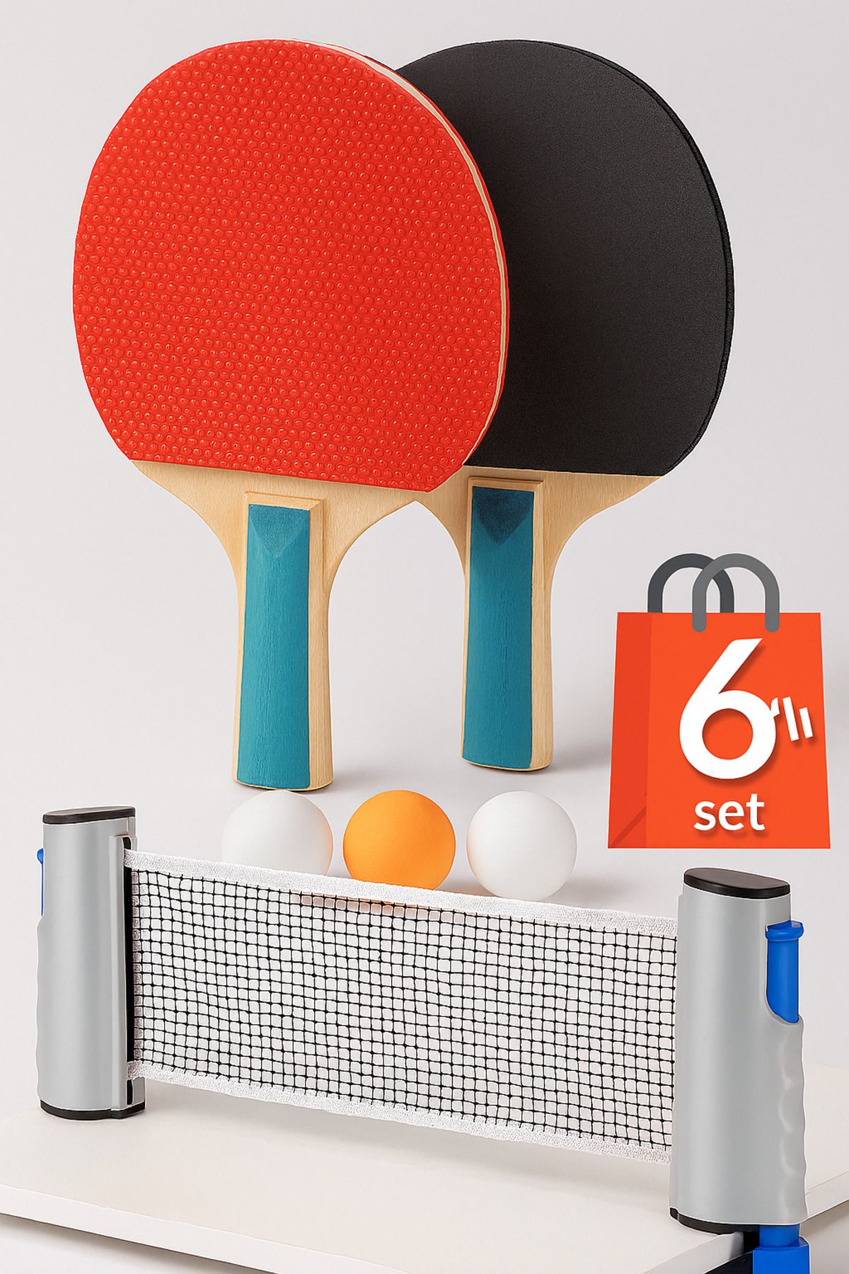 Telvesse-Table Tennis Net Racquet Ball Set 6 Ping Pong Net with Automatic Tensioning Mechanism Compatible with All Tables 1
