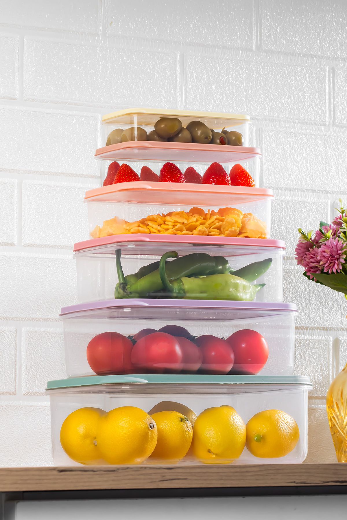 Porsima-Org-400 6 Pieces 12 Pieces Deep Freezer Microwave Storage Container - Multi-Purpose Food Storage Container Set 4