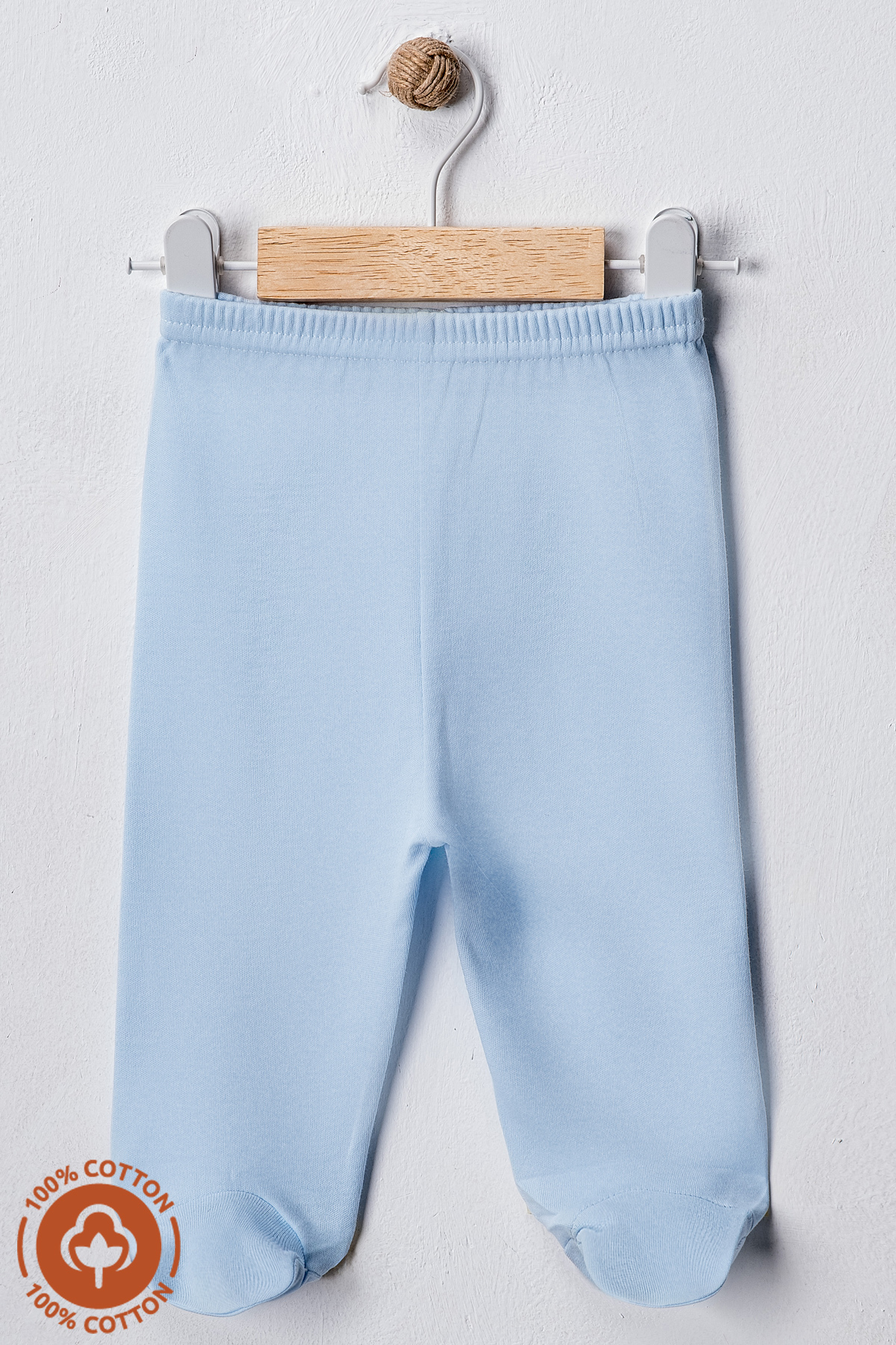 Miniel Unisex Bebek Pamuklu 0-6 Ay Patikli Bebek Pantolon 3lü Renkli Set fotoğrafı 4 (önizleme)