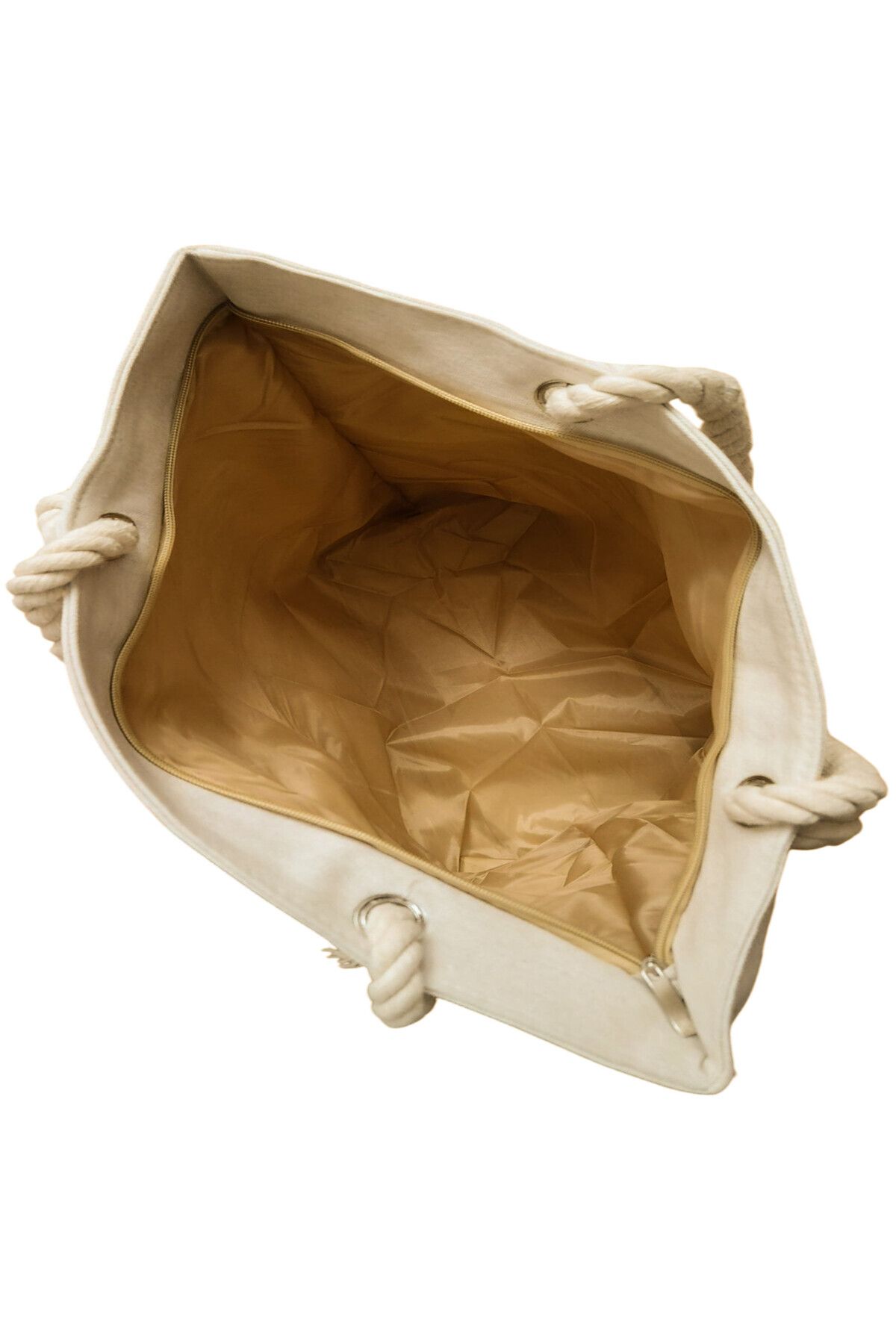 BEKZ-Sacosa Textila Cu Fermoar, Geanta Tote, Model Labubu 17 38 X 34.5 Cm, Alb, ® 5
