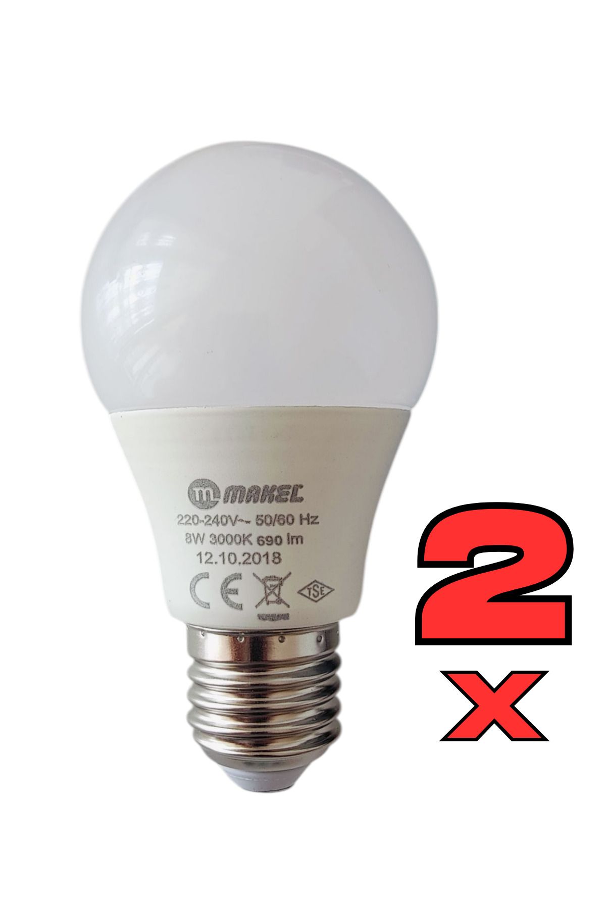 MAKEL - Sıcak Beyaz Tasarruflu Led Ampül (8W ) ( 2 ADET )