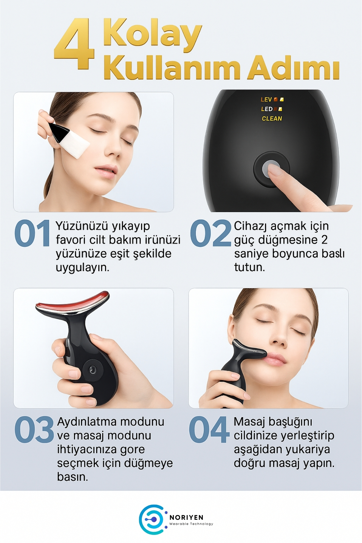 Yeni Nesil Hızlı Etkili Yüz ve Boyun Kırışıklık Giderici Gıdık Sarkma Karşıtı Ems Güzellik Cihazı