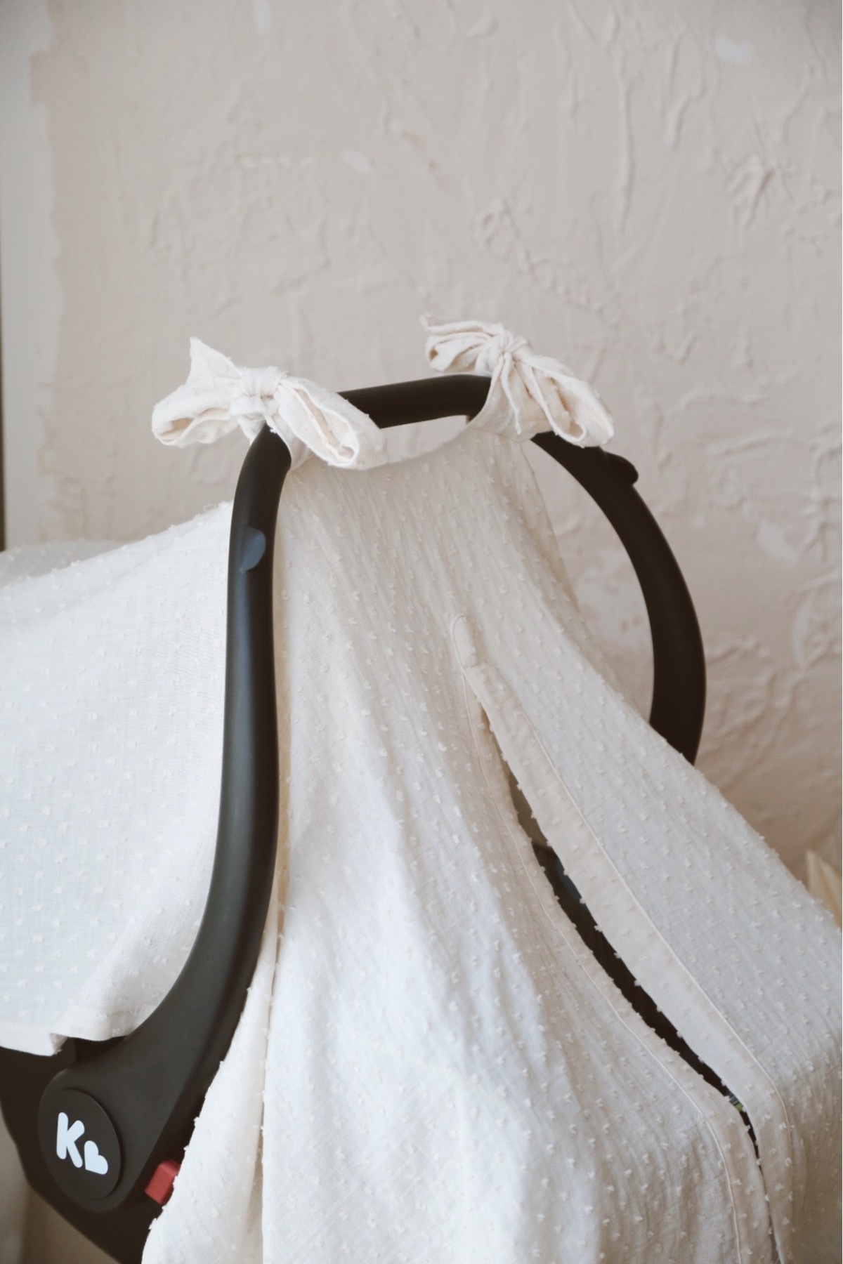 BabyKAR Bebek Puset Örtüsü Müslin Ponponlu %100 Pamuk - Ekru fotoğrafı 2 (önizleme)