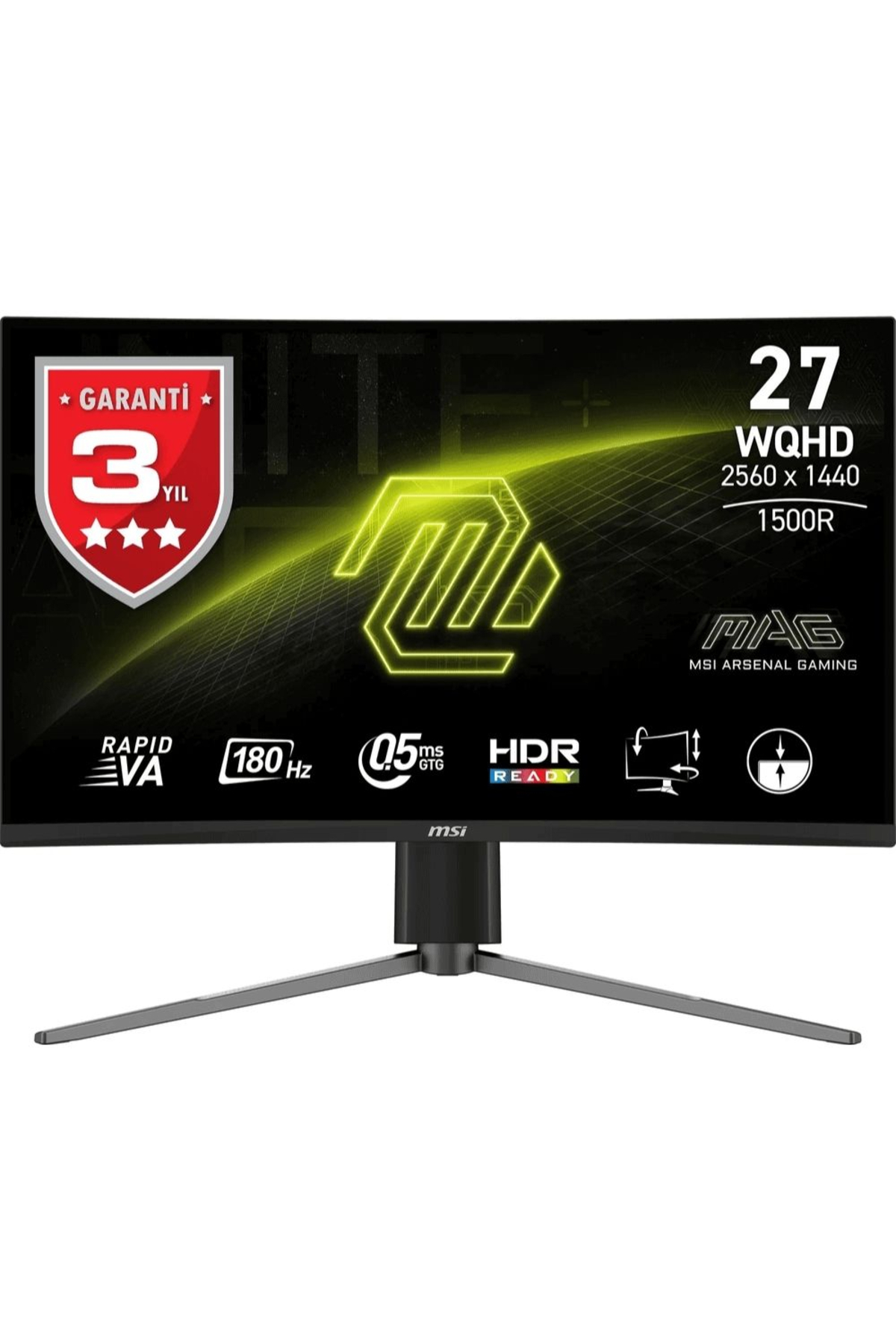 Mag 27cq6pf 27" 180hz 0,5ms Adaptive- Sync Wqhd Rapid Va Curved Gaming (OYUNCU) Monitör