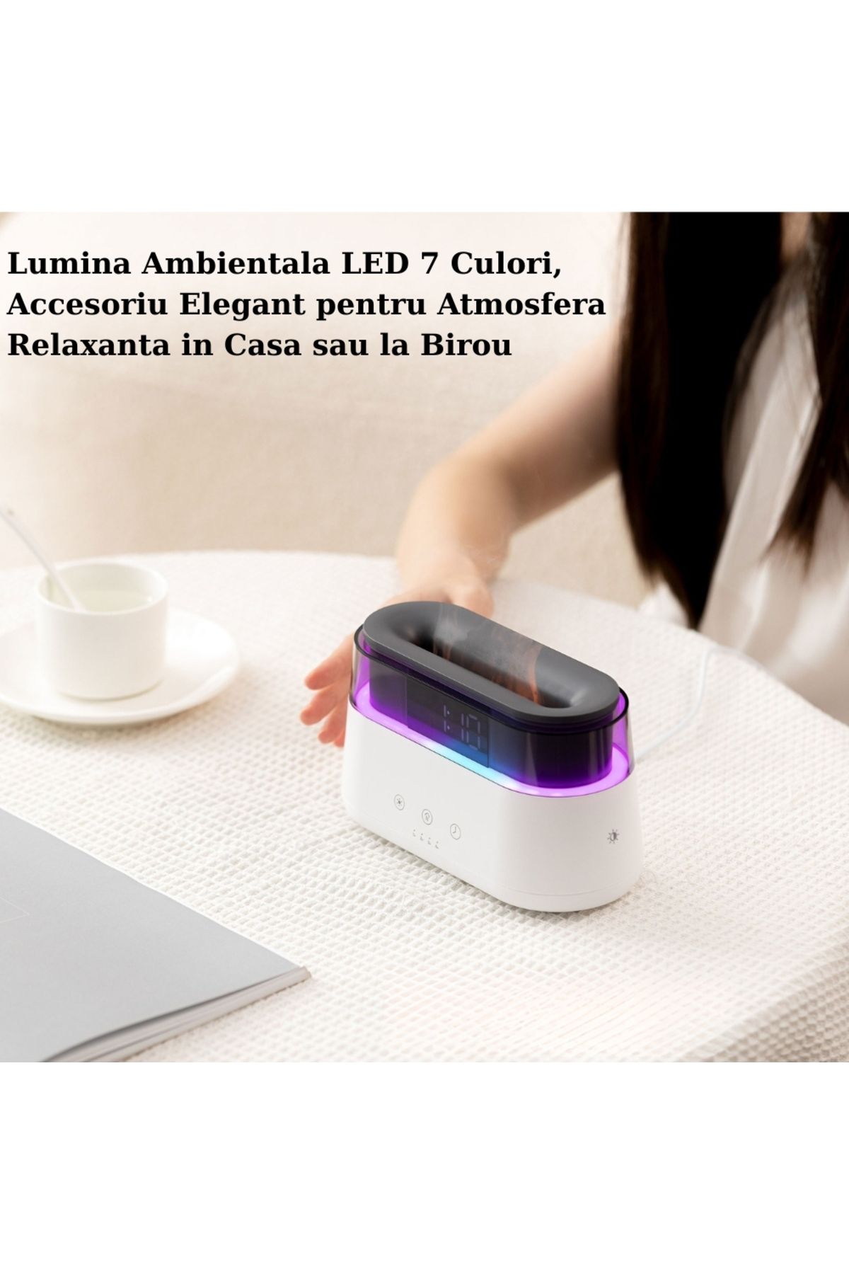 WELSMAR-Premium Aroma Diffuser With Flame Effect And Aromatic Steam, Modern Clock With Alarm Function 8