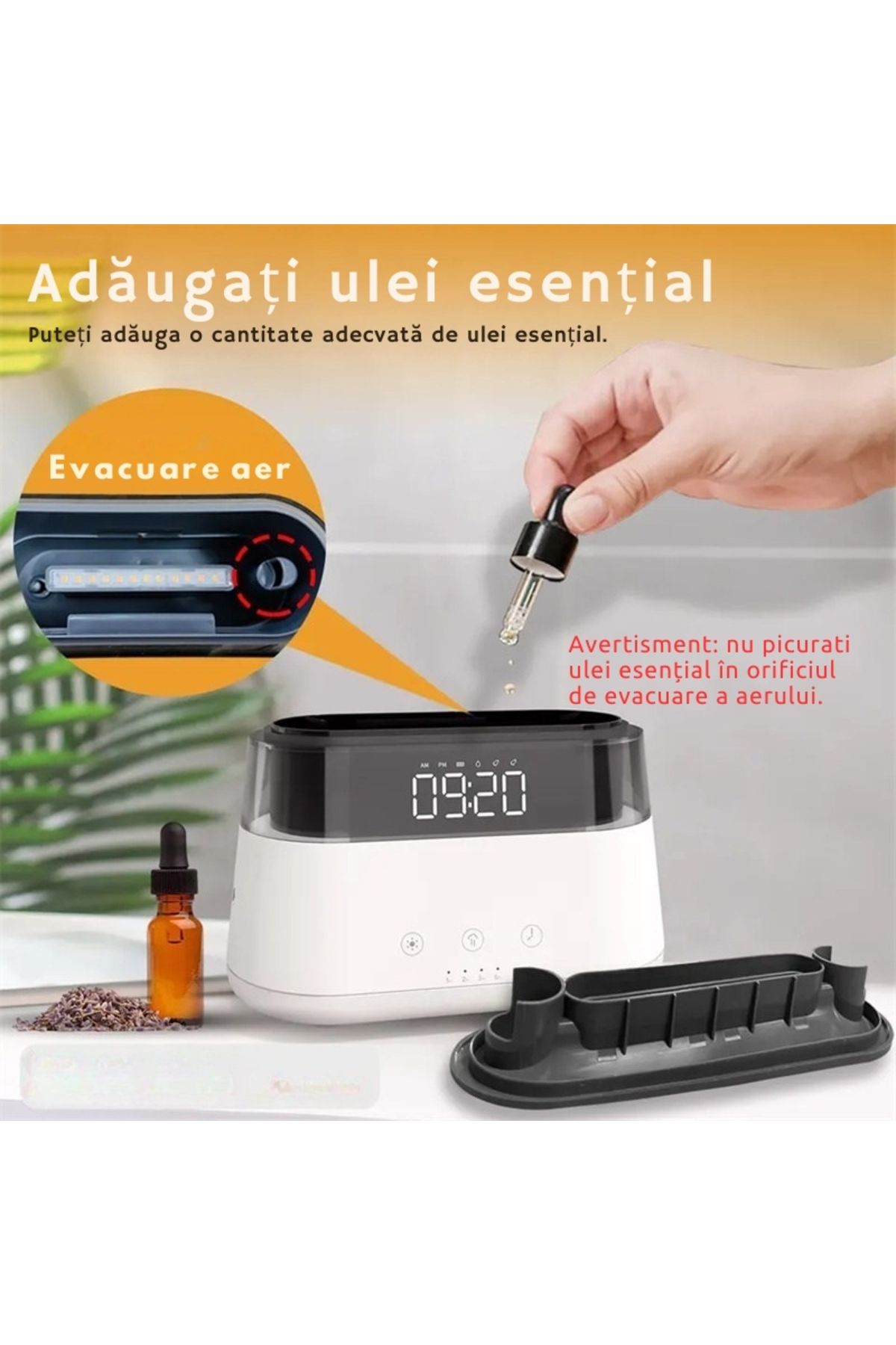 WELSMAR-Premium Aroma Diffuser With Flame Effect And Aromatic Steam, Modern Clock With Alarm Function 5