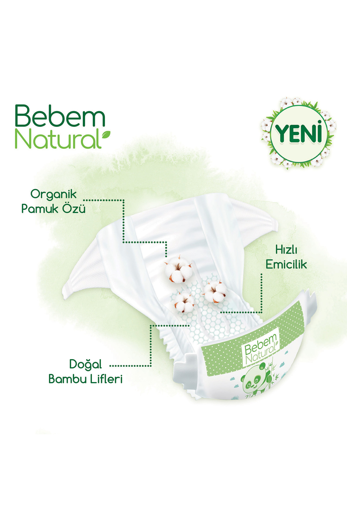 Bebem Natural Bebek Bezi 5 Beden Junior Avantajlı Paket 96 Adet fotoğrafı 3 (önizleme)