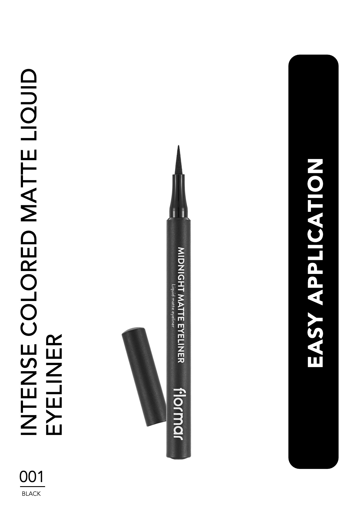 Flormar Matte Liquid Eyeliner (Black) - Midnight Matte Eyeliner - 001 Black - 8690604532292